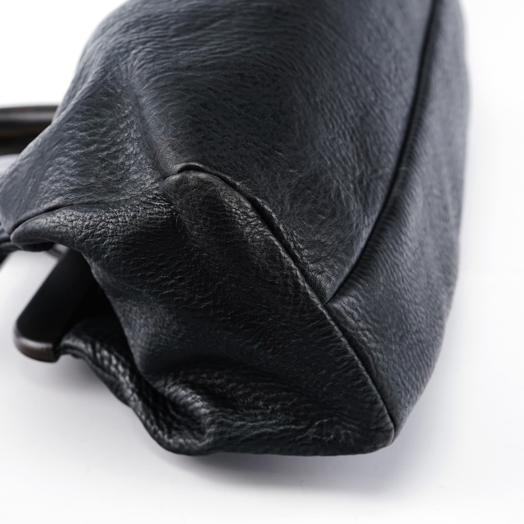 2002 Runway Black Bison Leather Doctor Bag