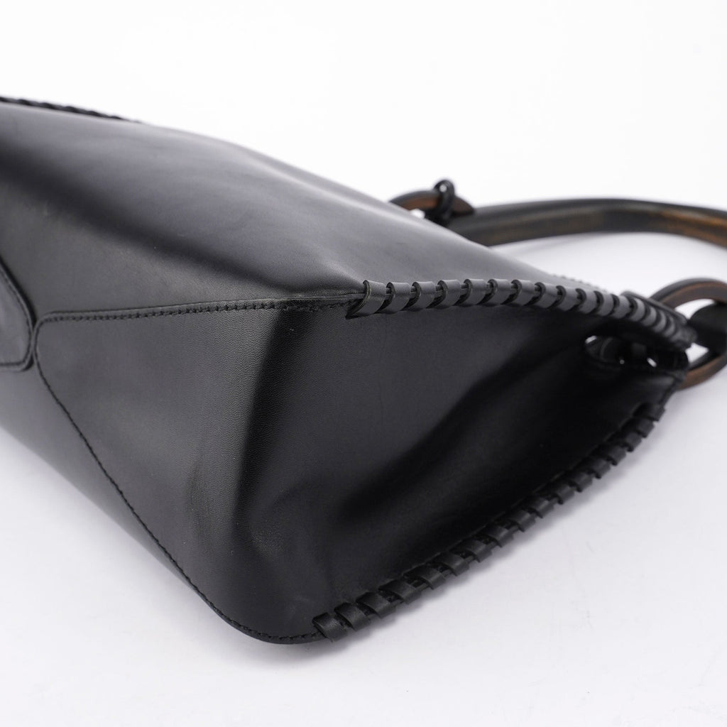 2002 Vitello Wood Handle Shoulder Bag