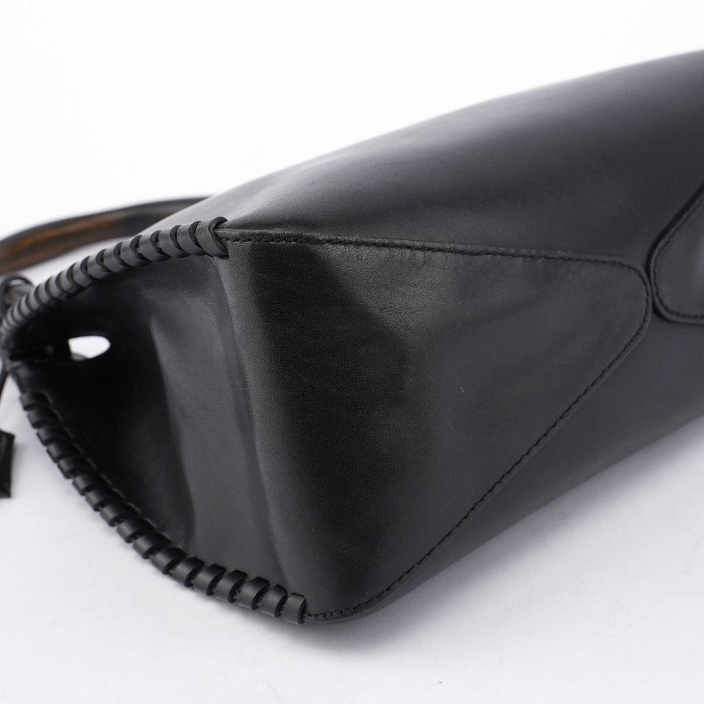 2002 Vitello Wood Handle Shoulder Bag