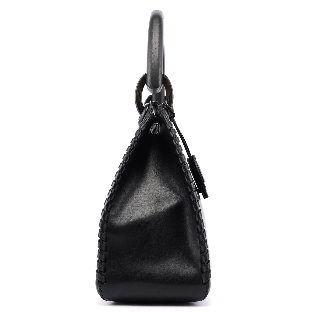 2002 Vitello Wood Handle Shoulder Bag