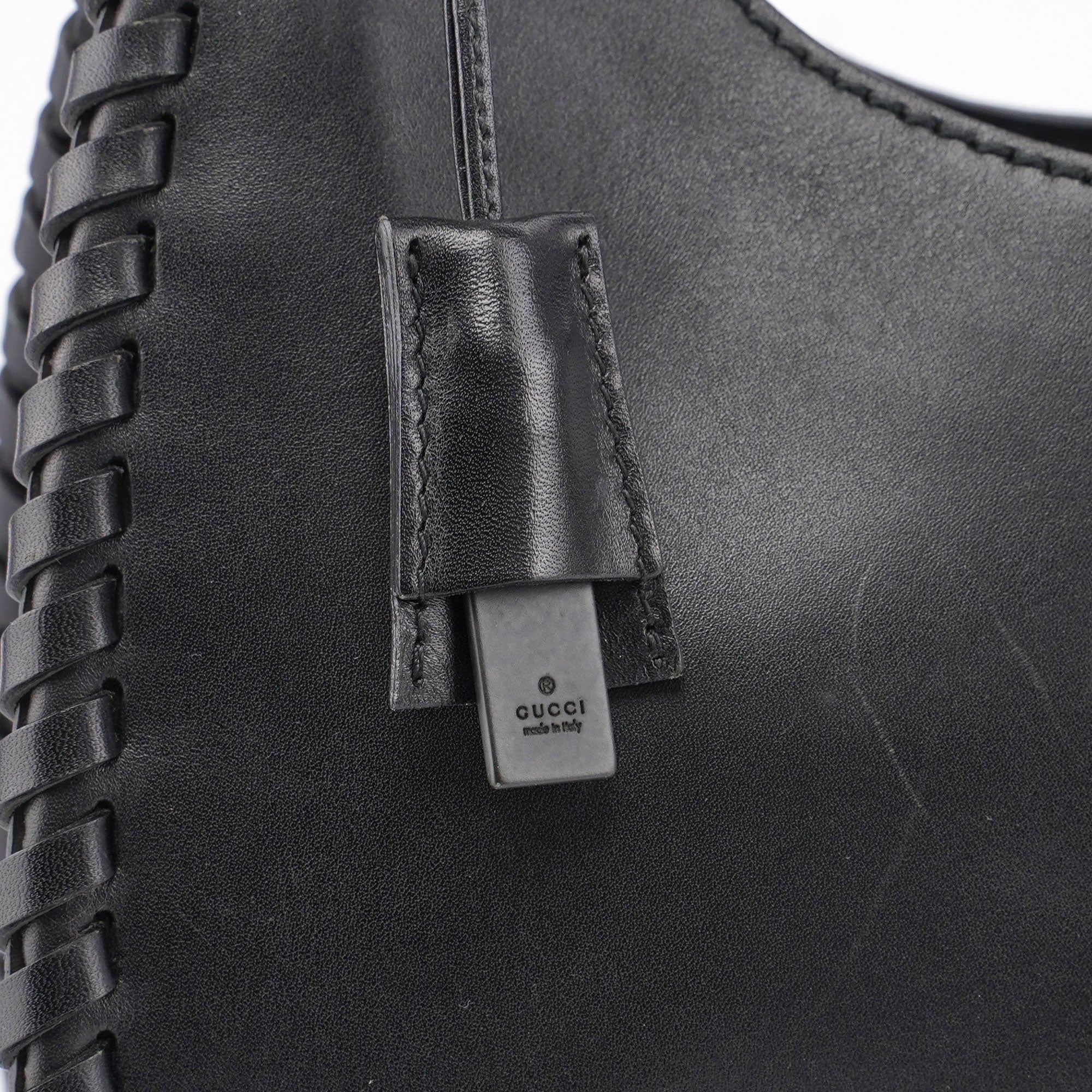 2002 Vitello Wood Handle Shoulder Bag