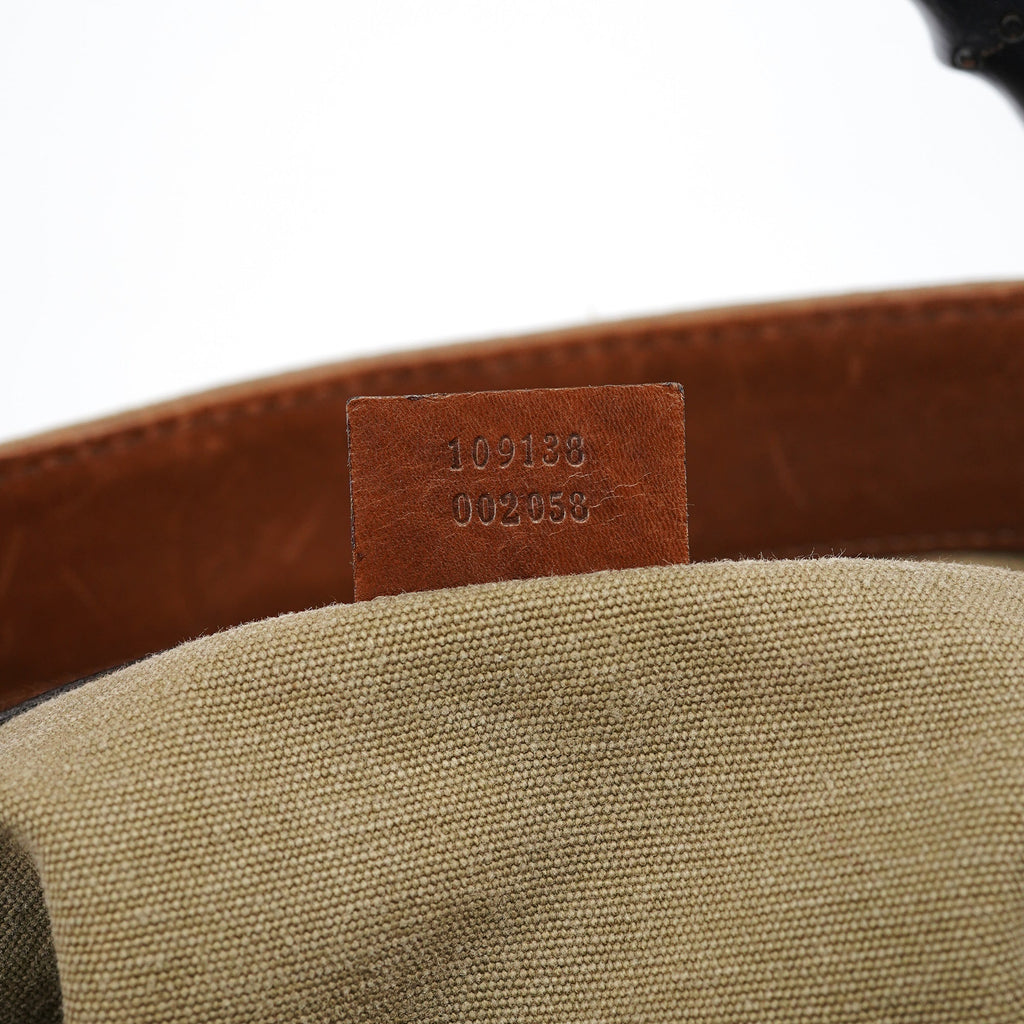 2003 Beige Canvas Bamboo Tote Bag