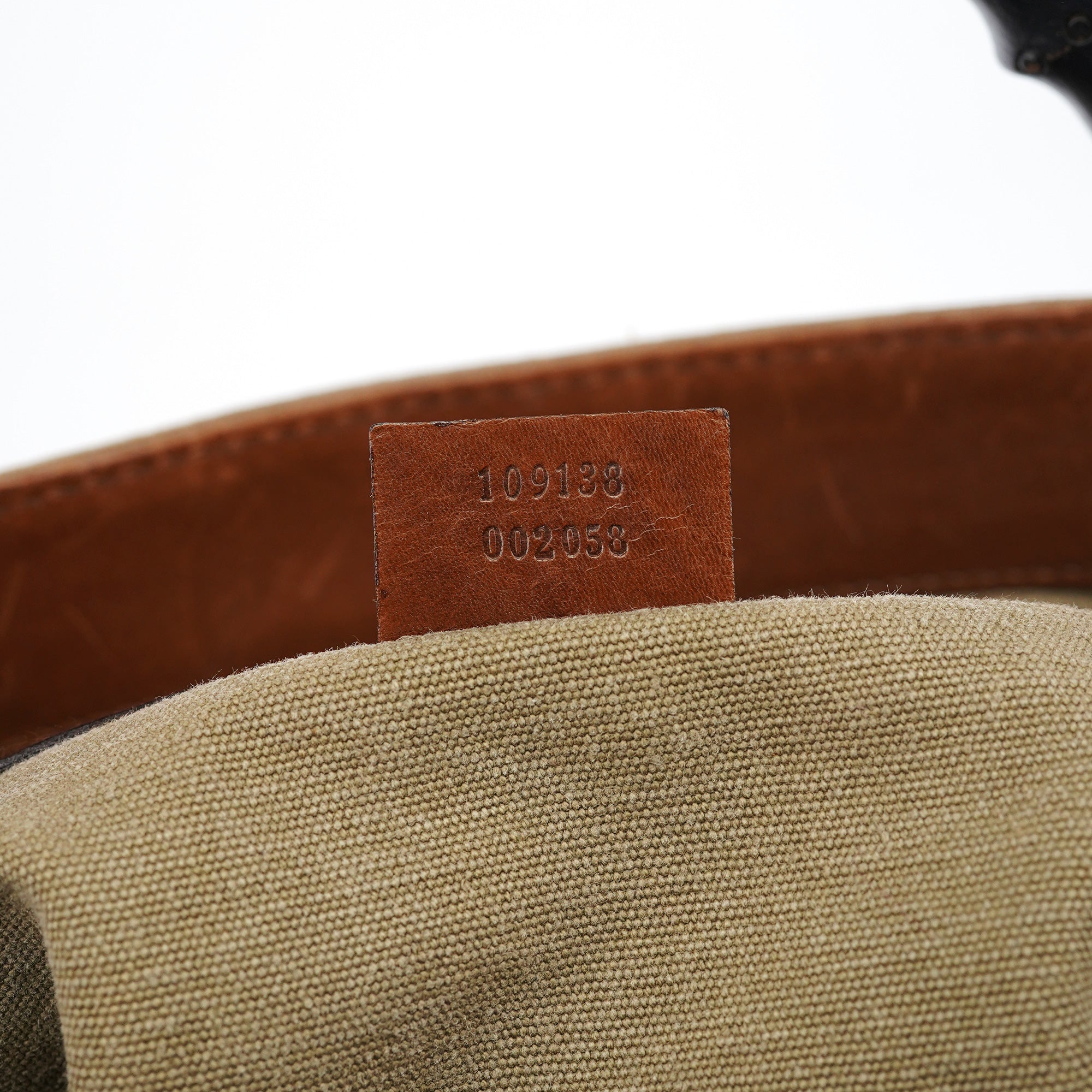 2003 Beige Canvas Bamboo Tote Bag