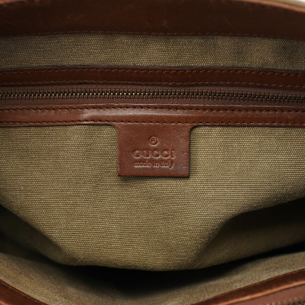 2003 Beige Canvas Bamboo Tote Bag