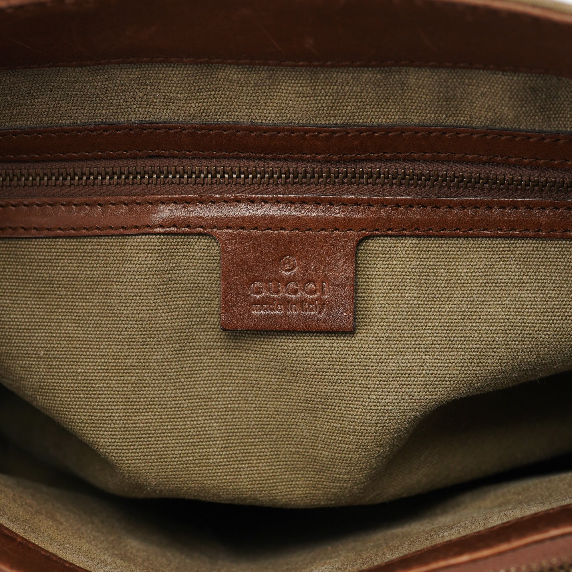 2003 Beige Canvas Bamboo Tote Bag