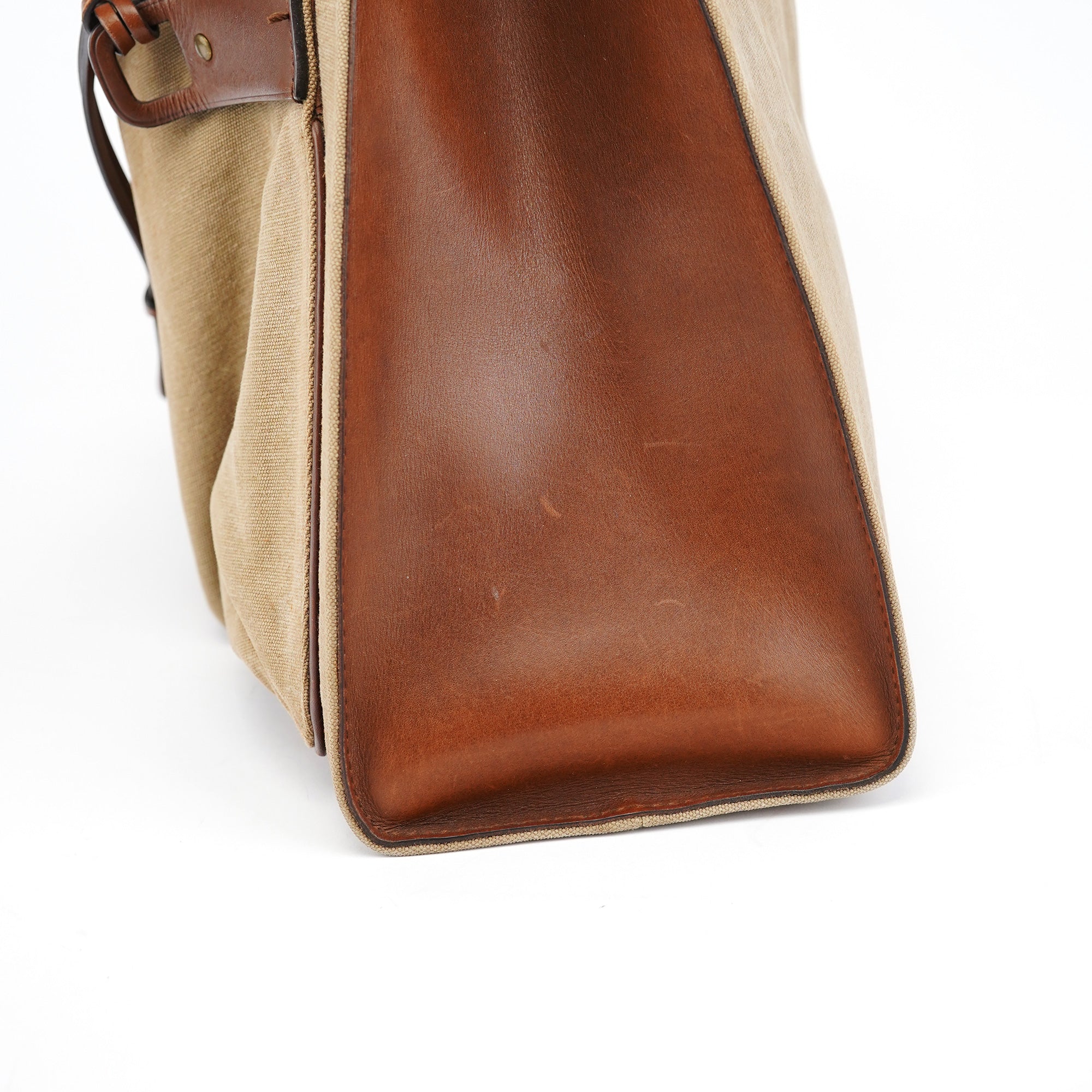 2003 Beige Canvas Bamboo Tote Bag