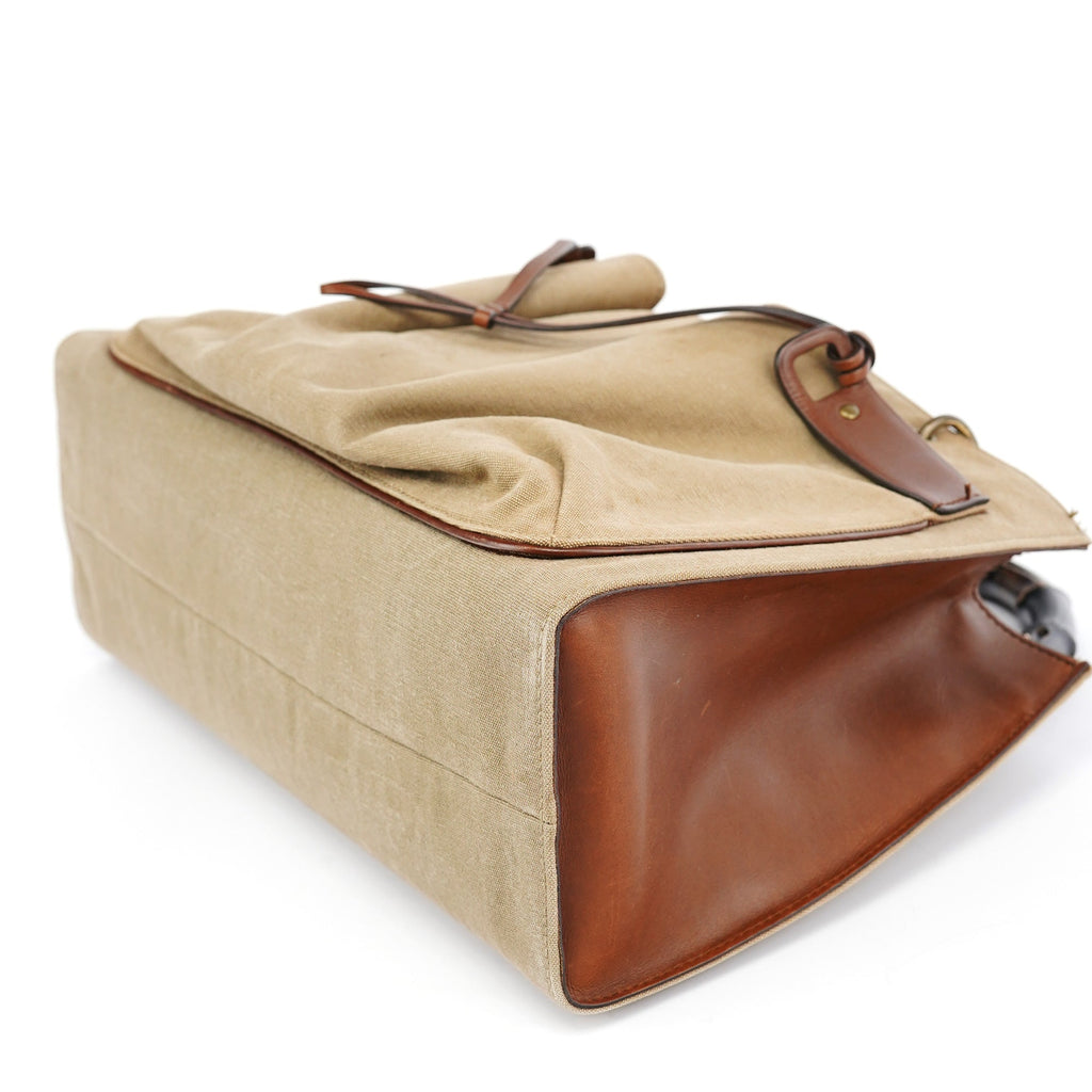 2003 Beige Canvas Bamboo Tote Bag
