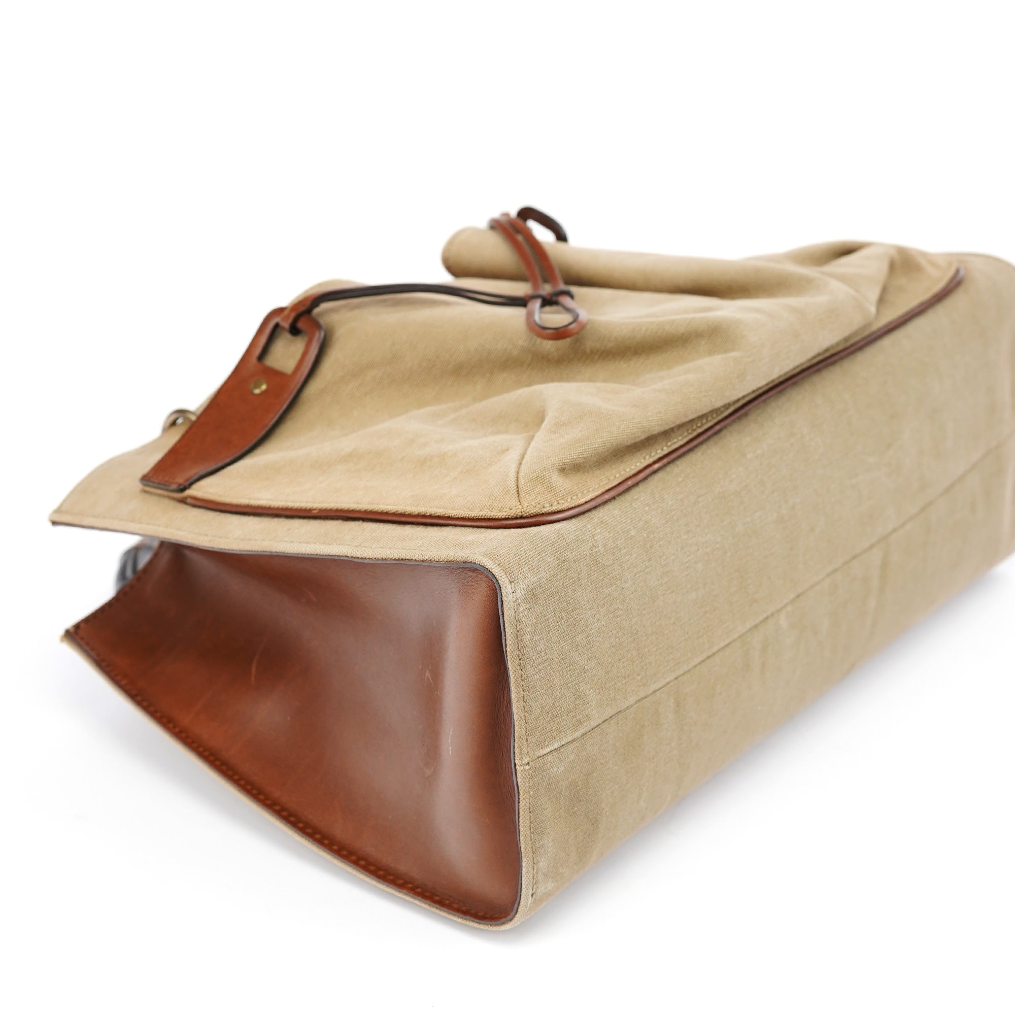 2003 Beige Canvas Bamboo Tote Bag