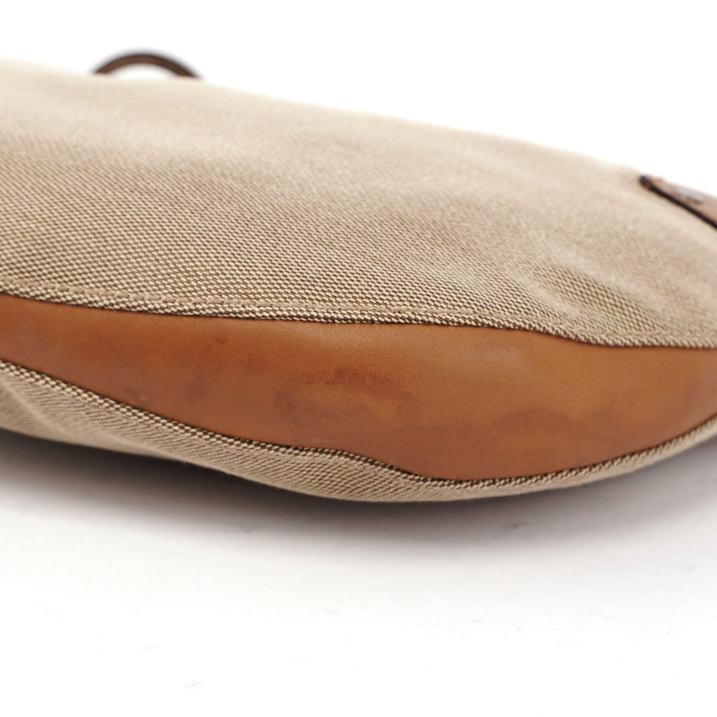 2003 Beige Canvas Round Hobo Shoulder Bag