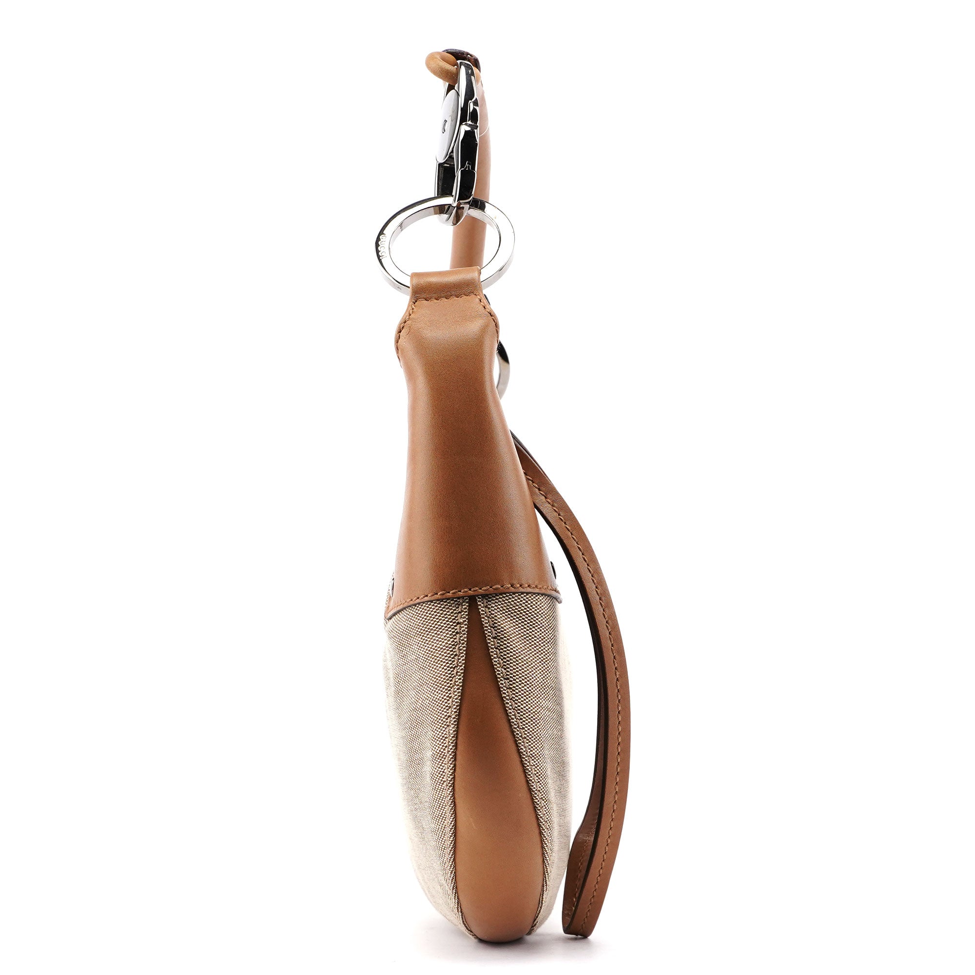 2003 Beige Canvas Round Hobo Shoulder Bag