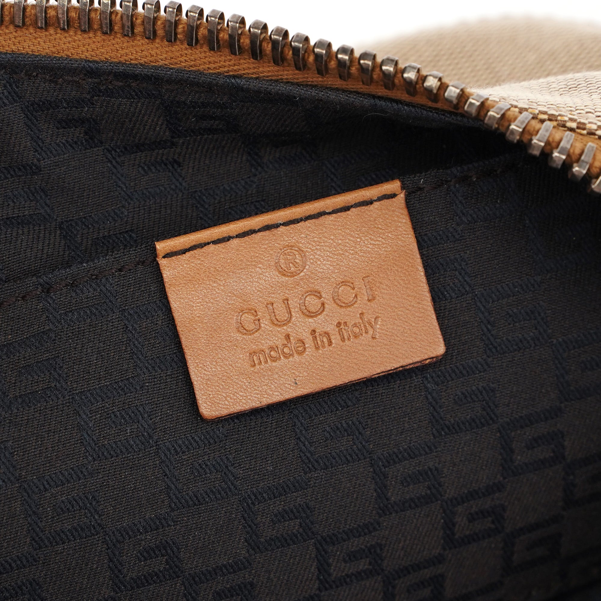 2003 Beige Canvas Round Hobo Shoulder Bag