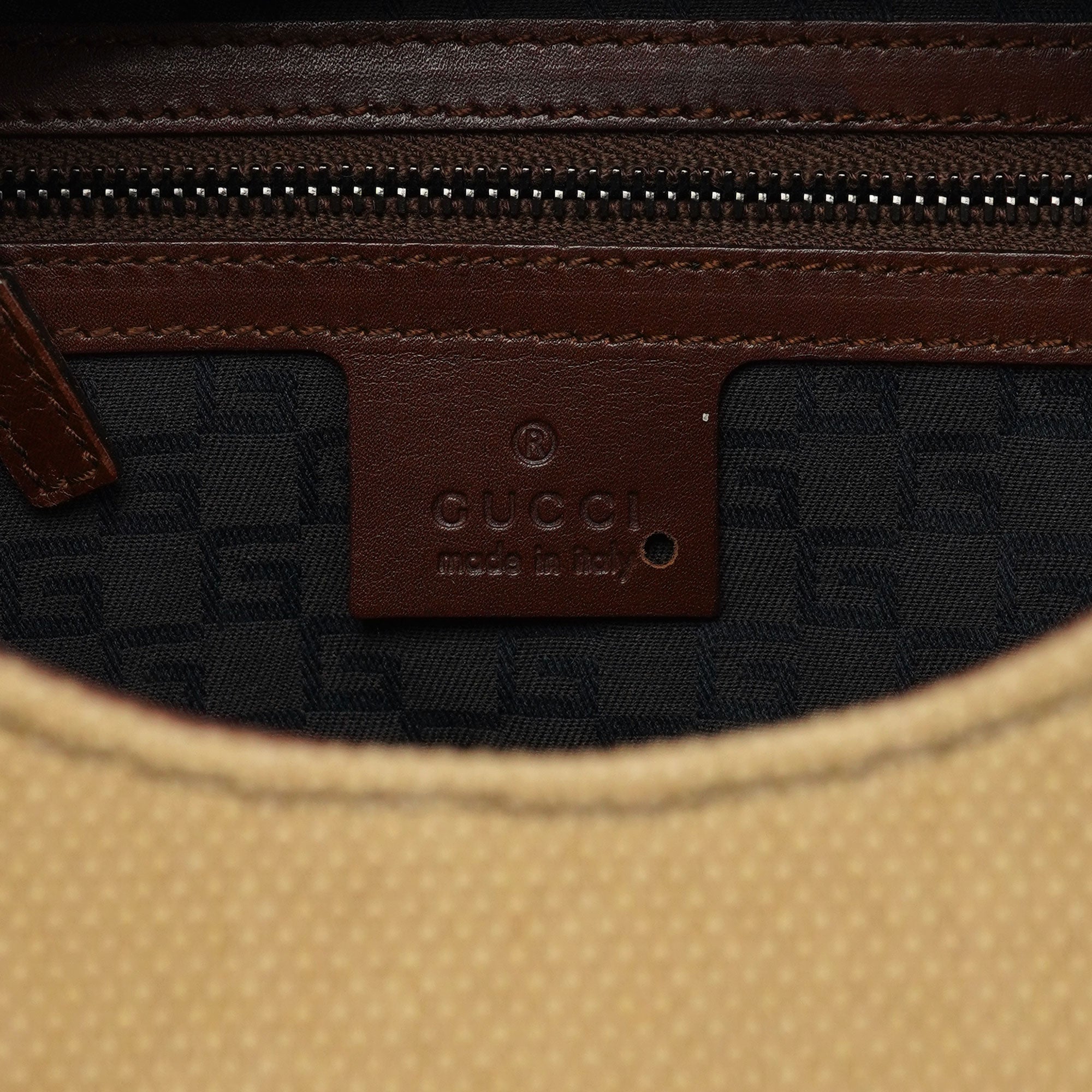 2003 Beige Canvas Wood Handle Shoulder Bag