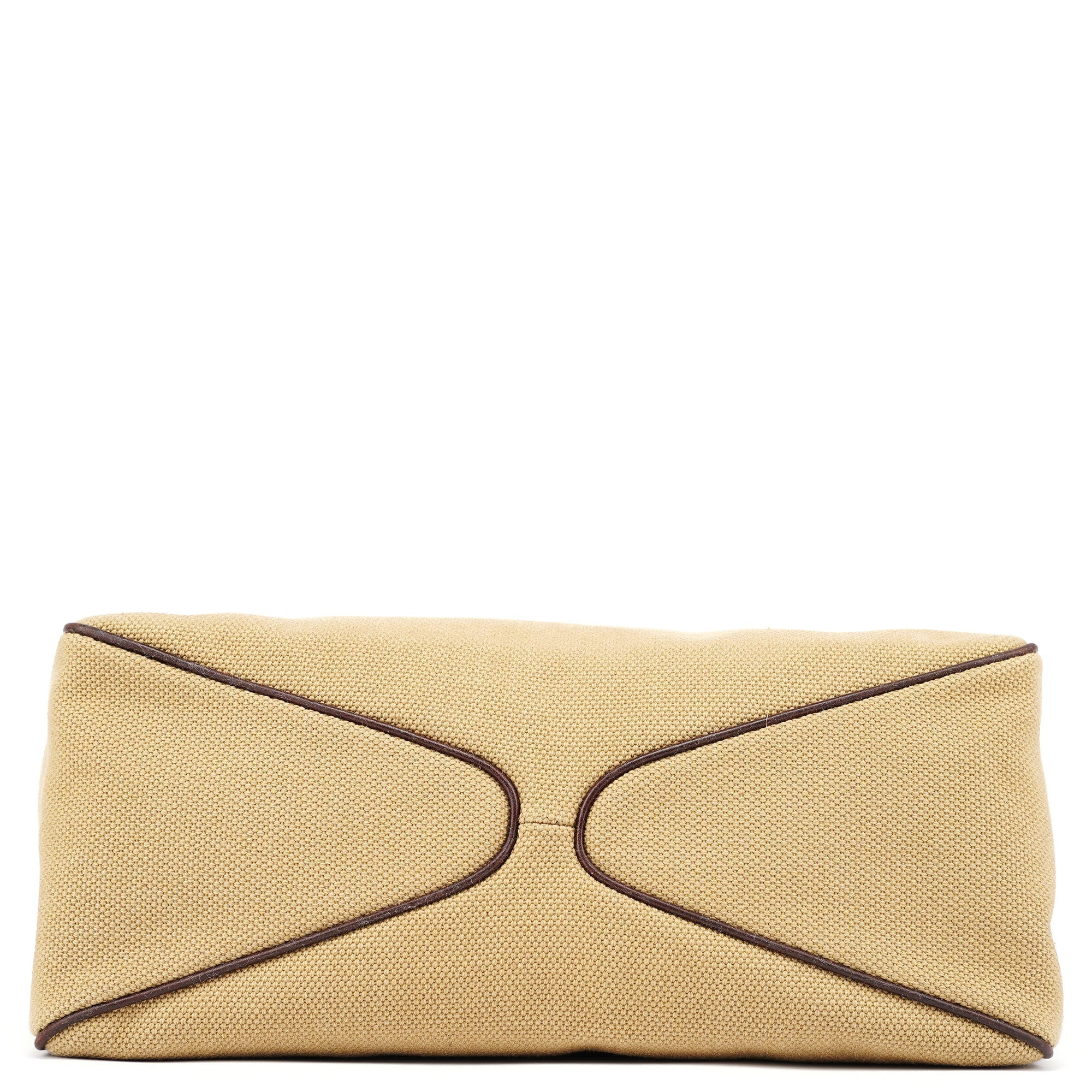 2003 Beige Canvas Wood Handle Shoulder Bag