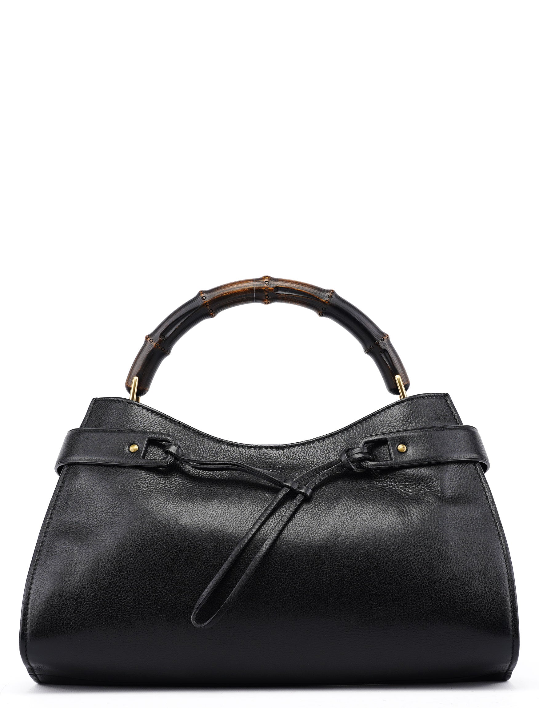 2003 Black Calfskin Bamboo Shoulder Bag