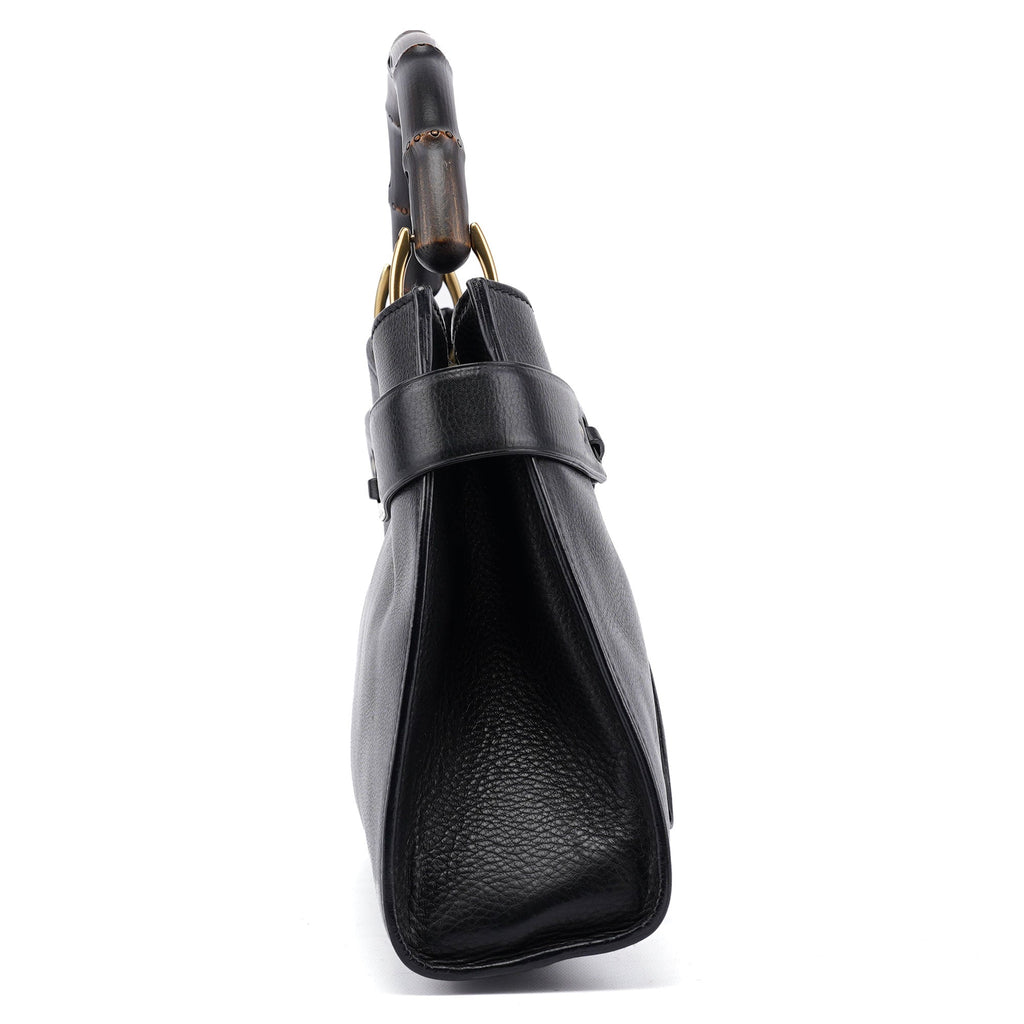 2003 Black Calfskin Bamboo Shoulder Bag