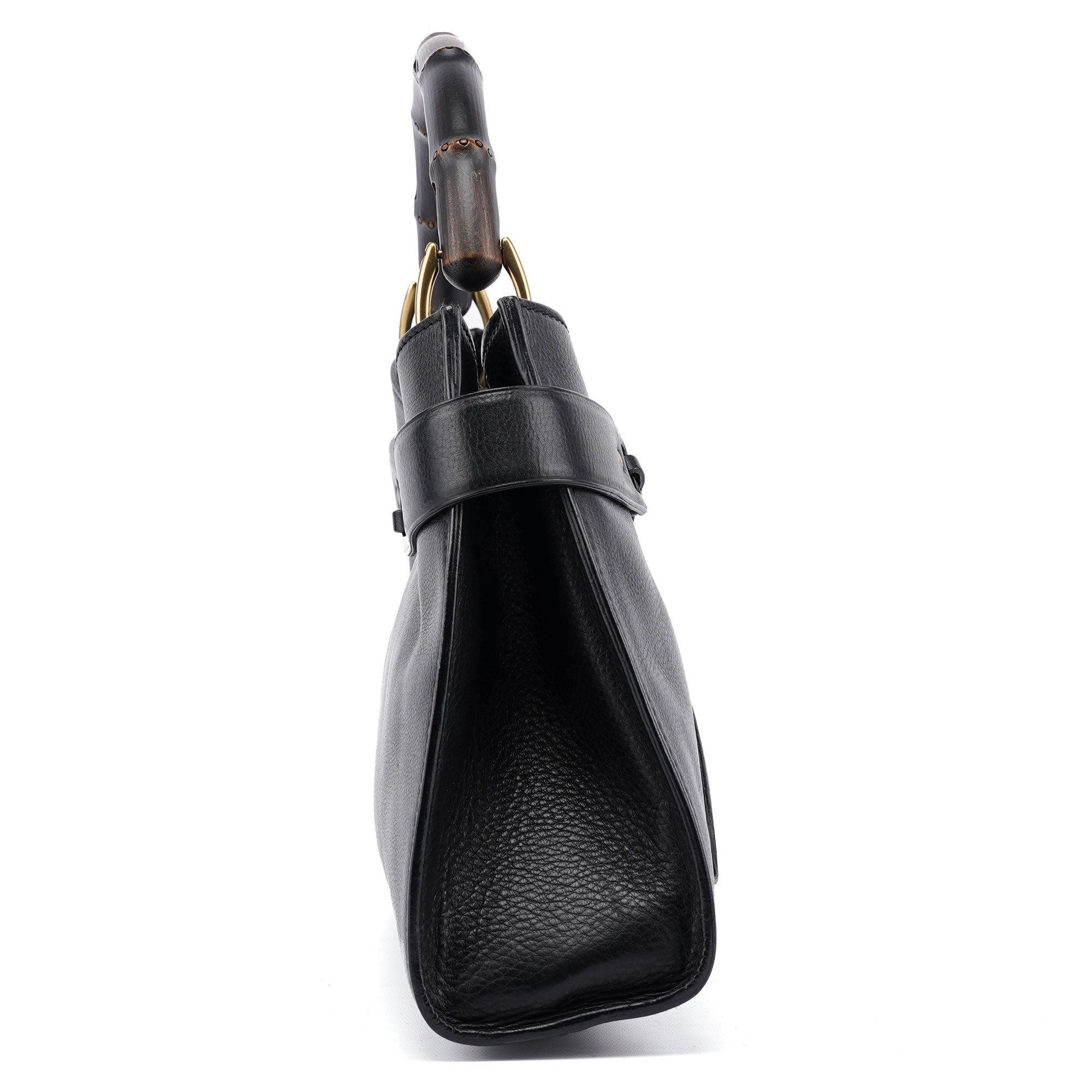 2003 Black Calfskin Bamboo Shoulder Bag