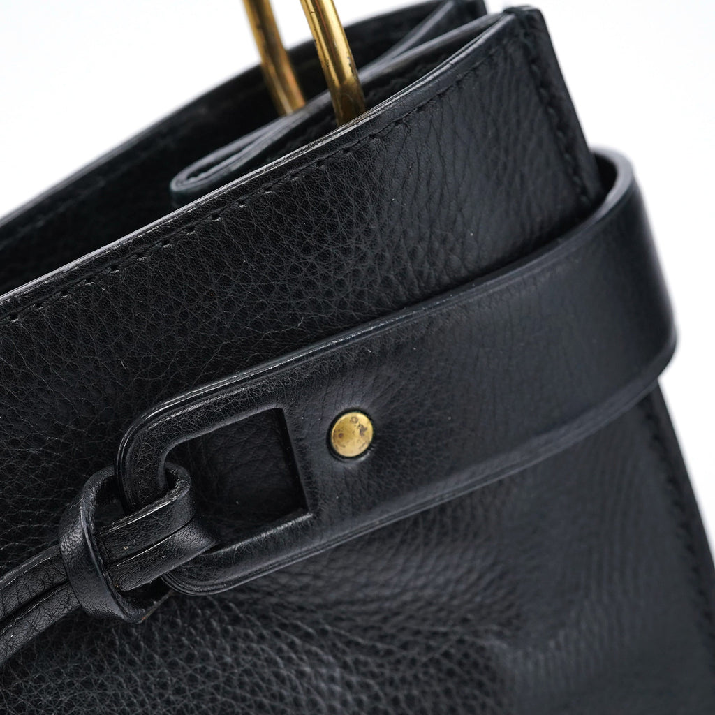 2003 Black Calfskin Bamboo Shoulder Bag