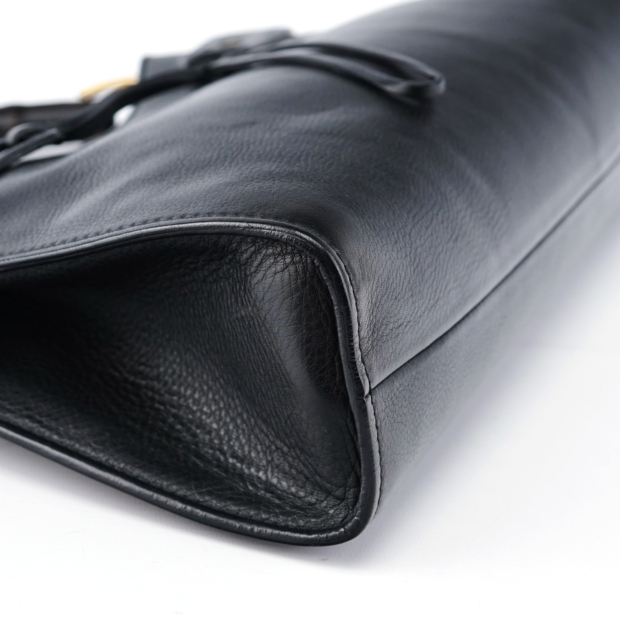 2003 Black Calfskin Bamboo Shoulder Bag