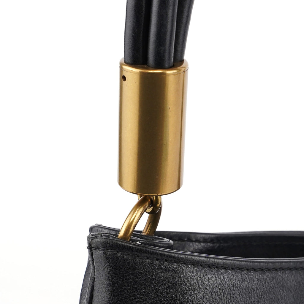 2003 Black Calfskin Knot Shoulder Bag