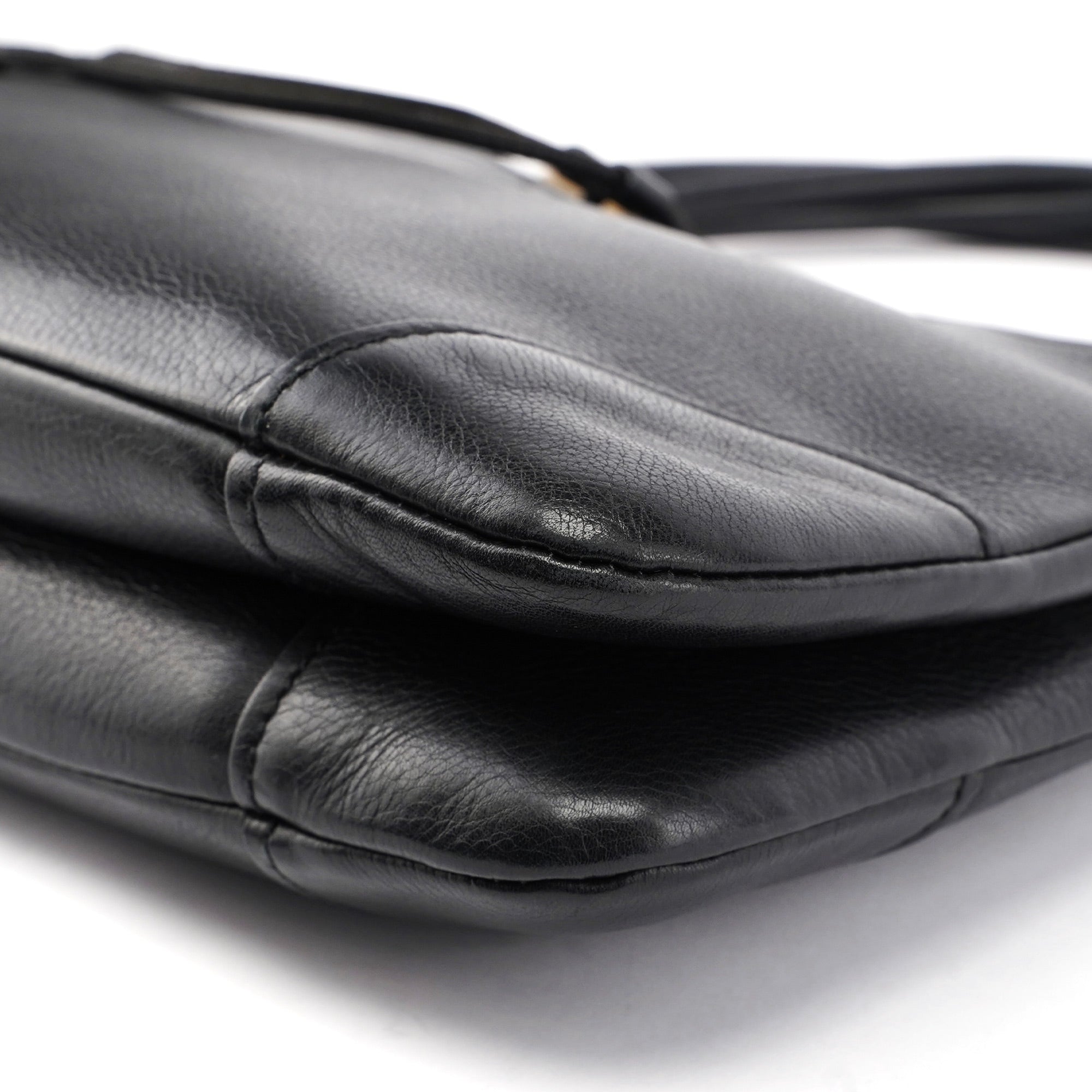 2003 Black Calfskin Knot Shoulder Bag