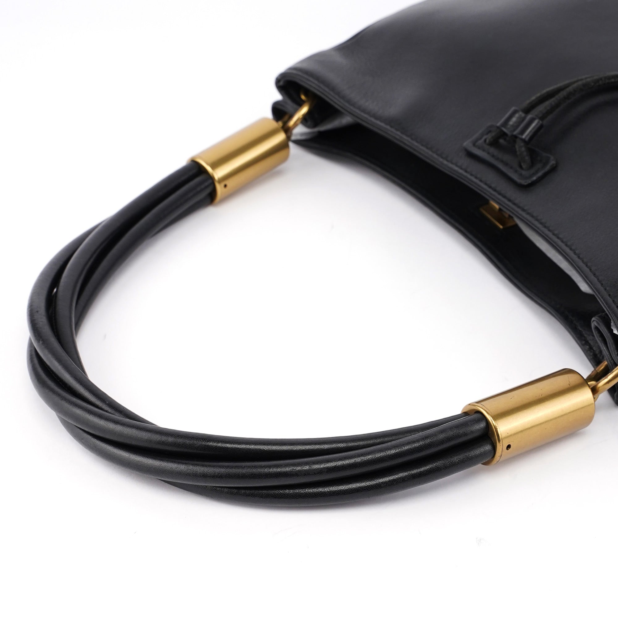 2003 Black Calfskin Knot Shoulder Bag