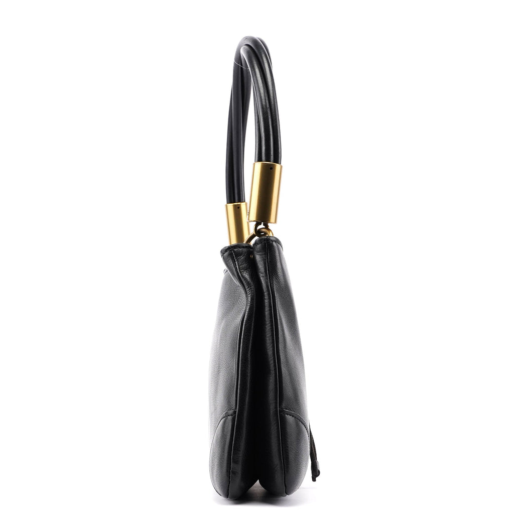 2003 Black Calfskin Knot Shoulder Bag