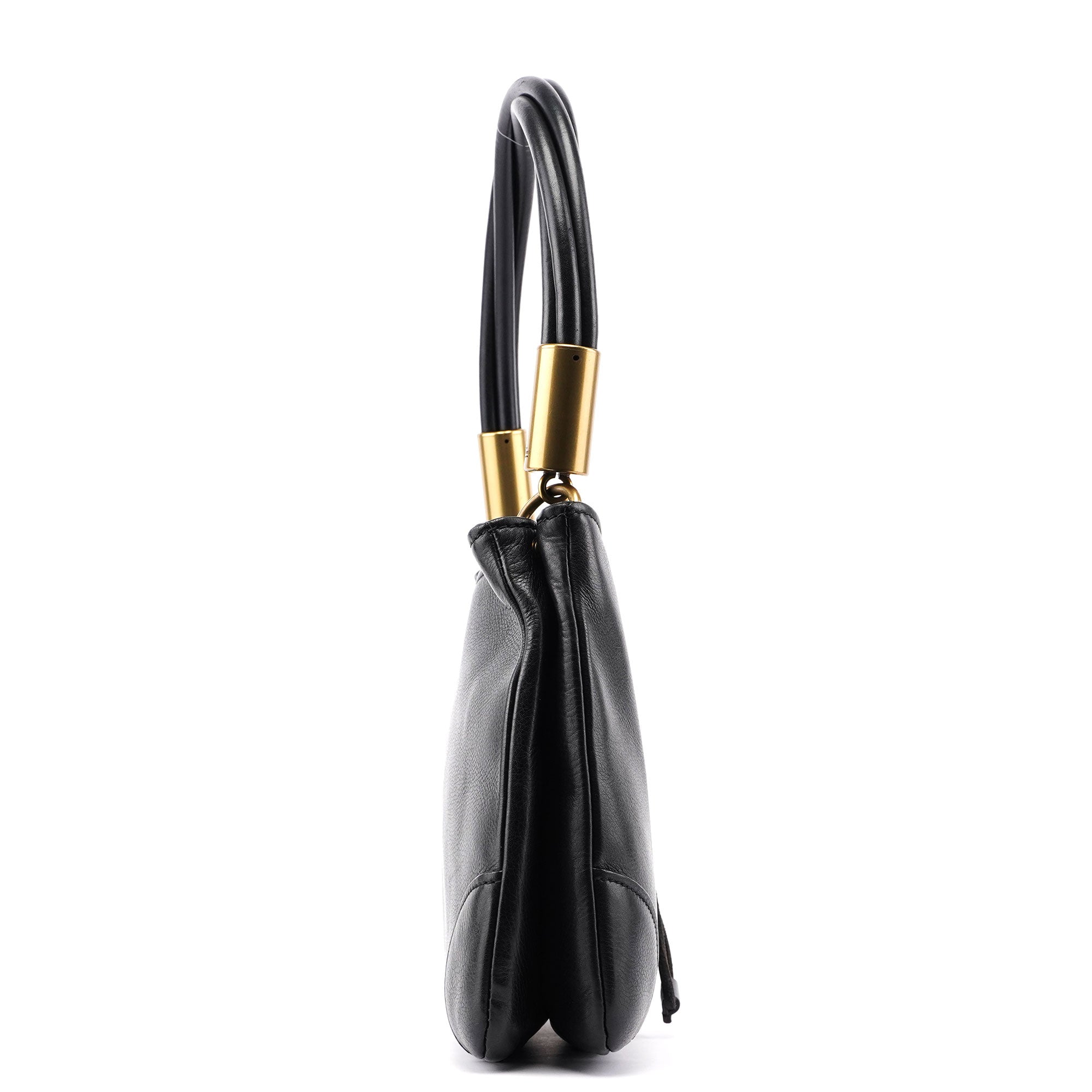 2003 Black Calfskin Knot Shoulder Bag