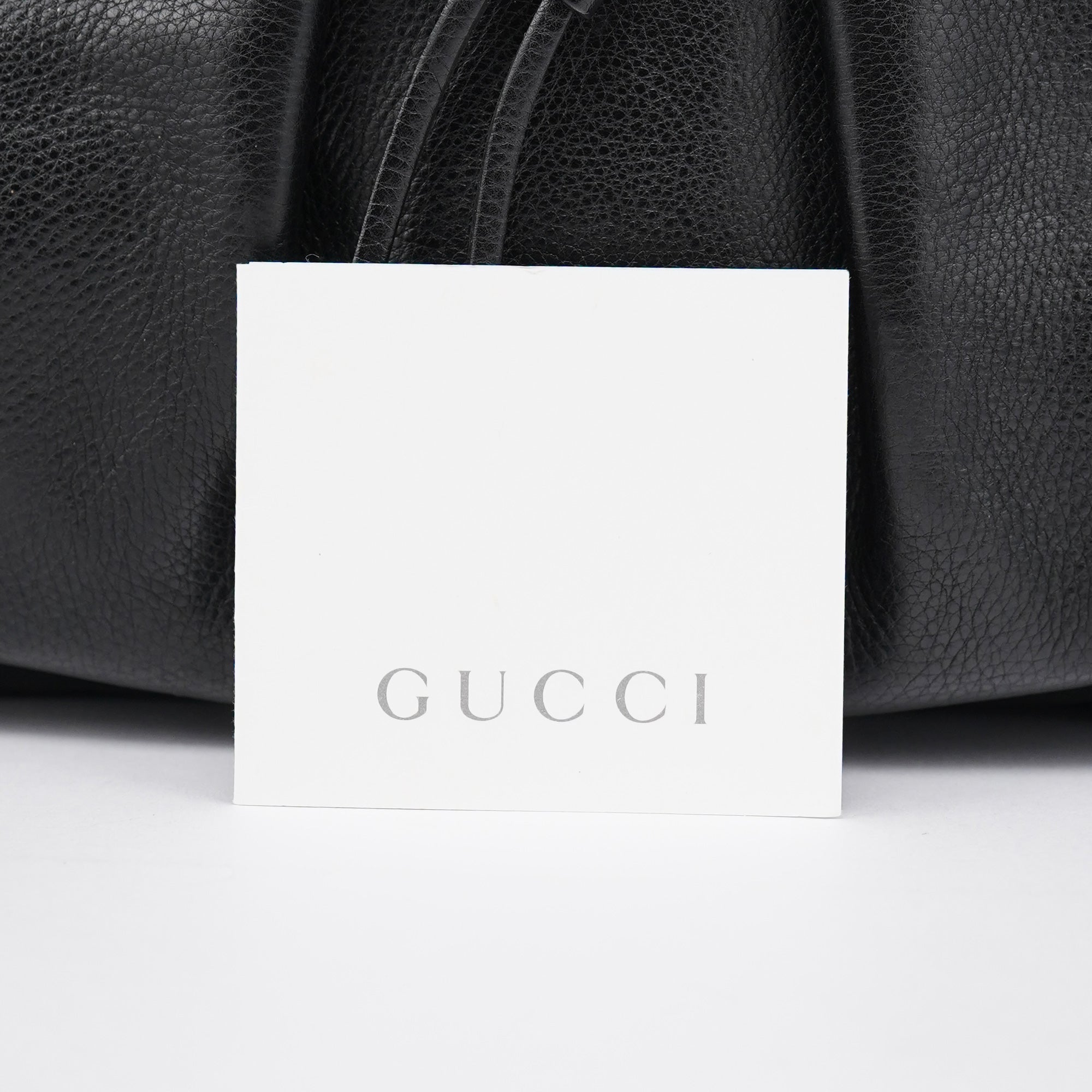 2003 Black Leather Bamboo Tote Bag