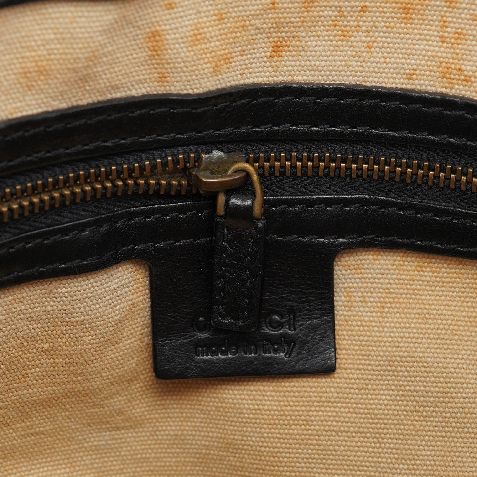 2003 Black Leather Bamboo Tote Bag