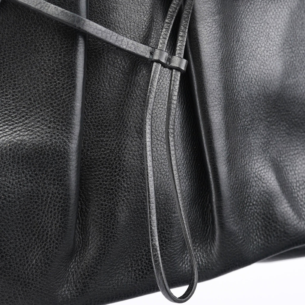 2003 Black Leather Bamboo Tote Bag