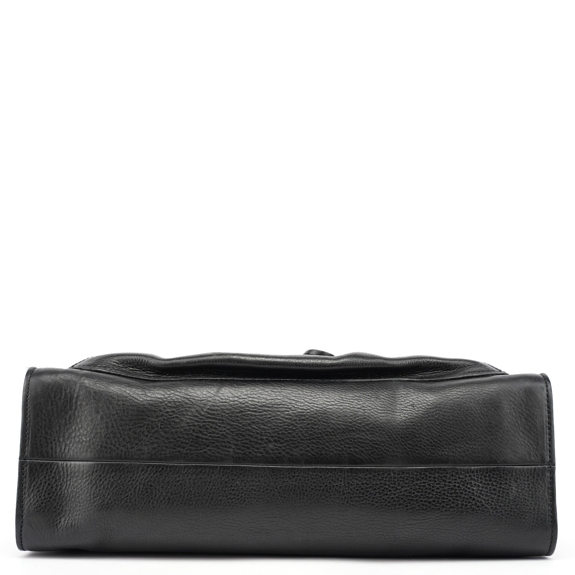 2003 Black Leather Bamboo Tote Bag
