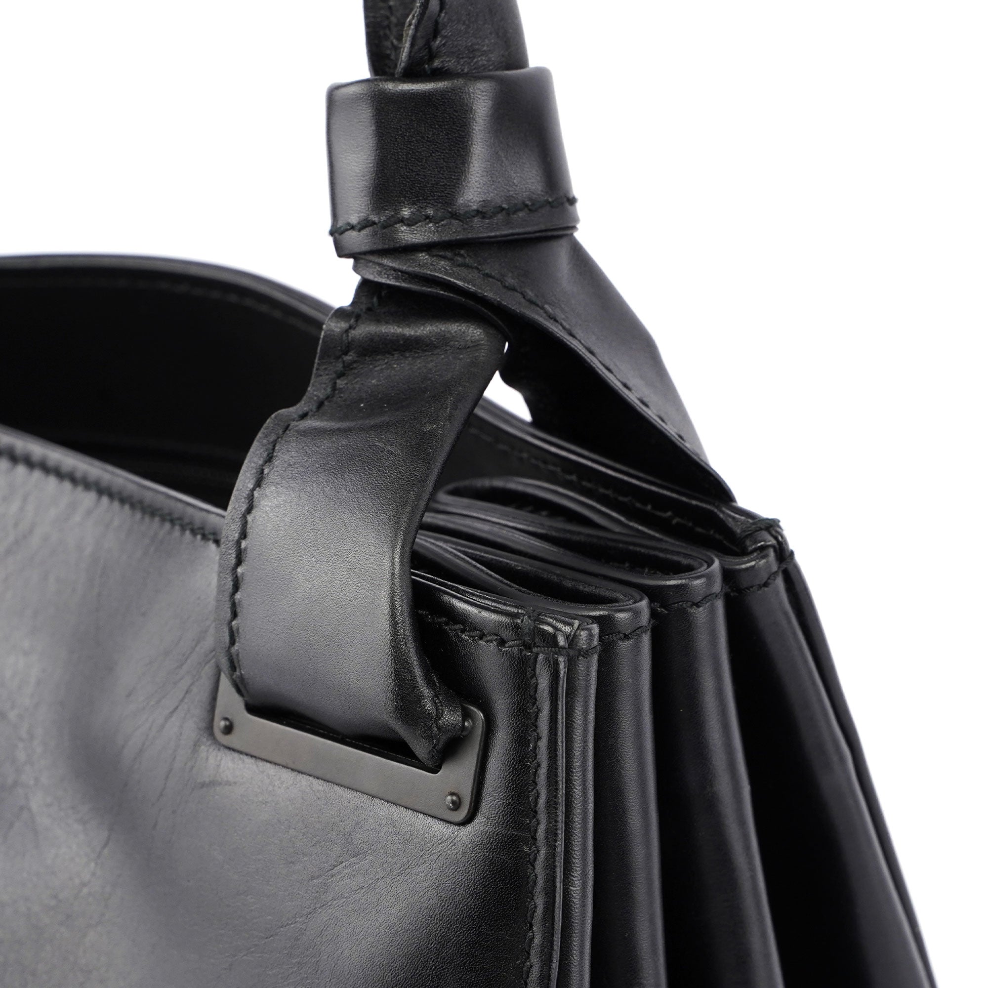 2003 Black Leather Large Shoulder Bag