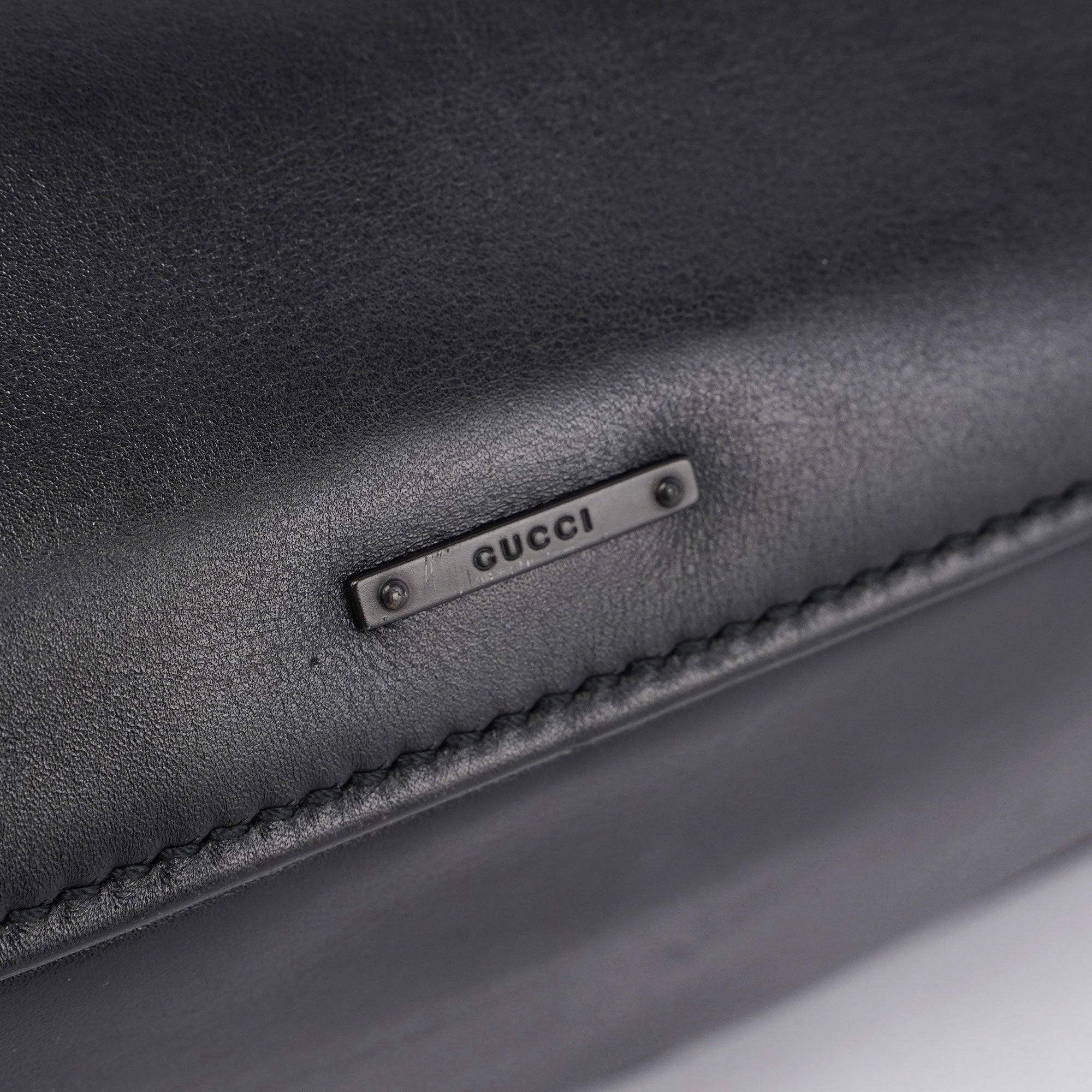2003 Black Leather Large Shoulder Bag