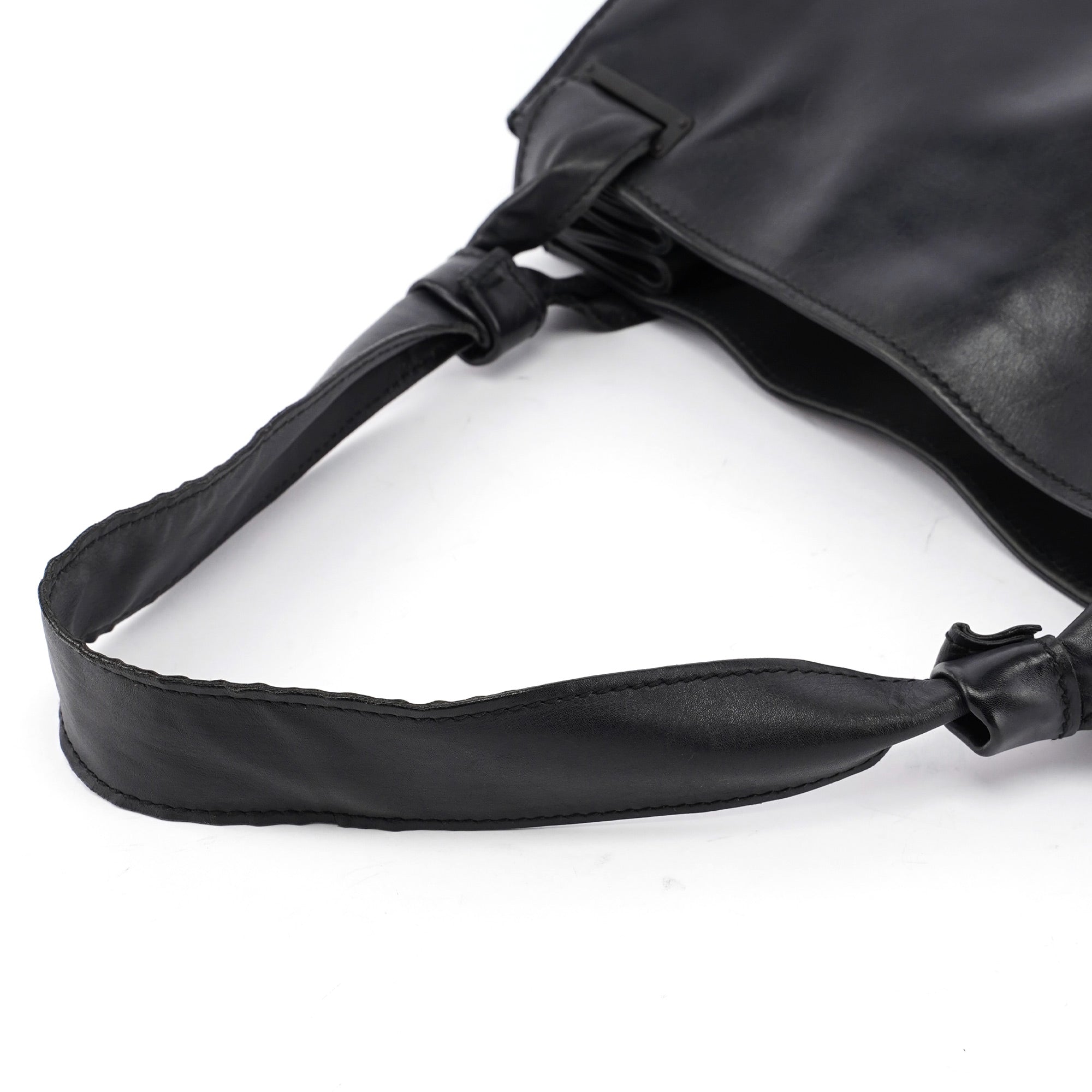 2003 Black Leather Large Shoulder Bag