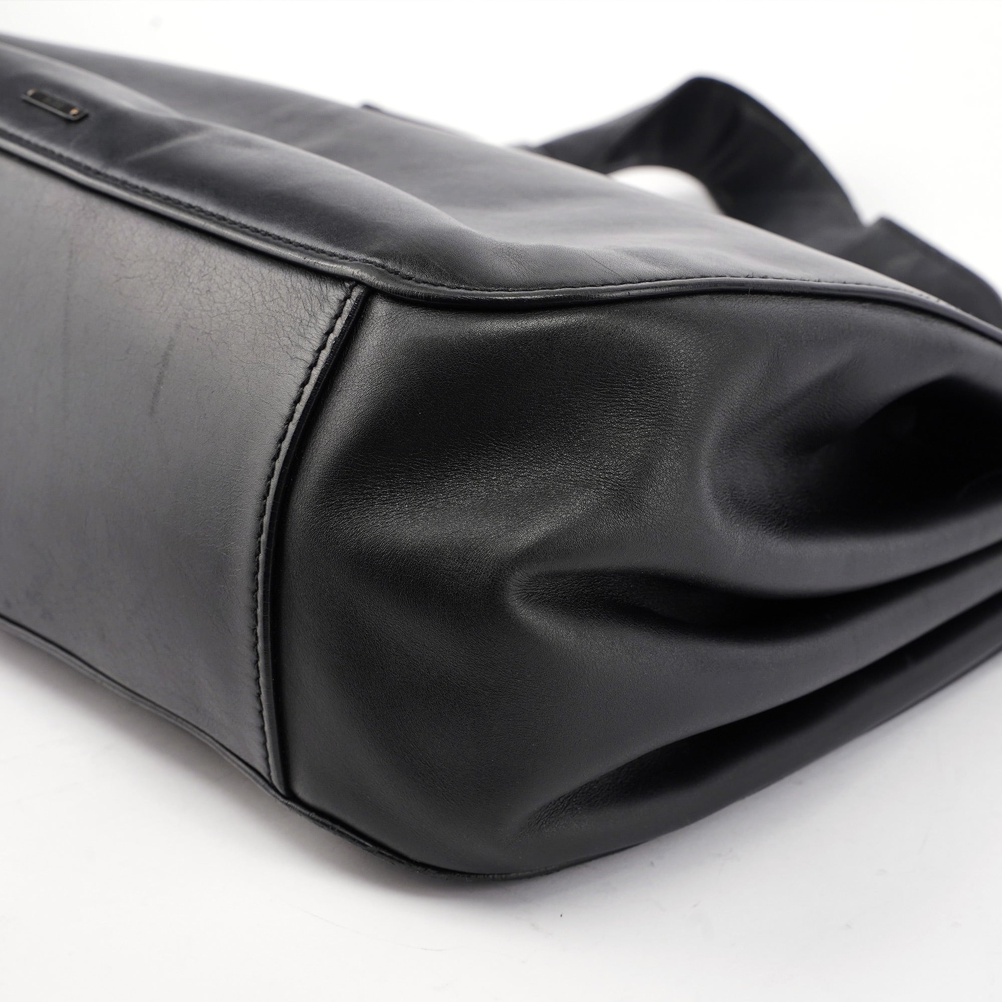 2003 Black Leather Large Shoulder Bag