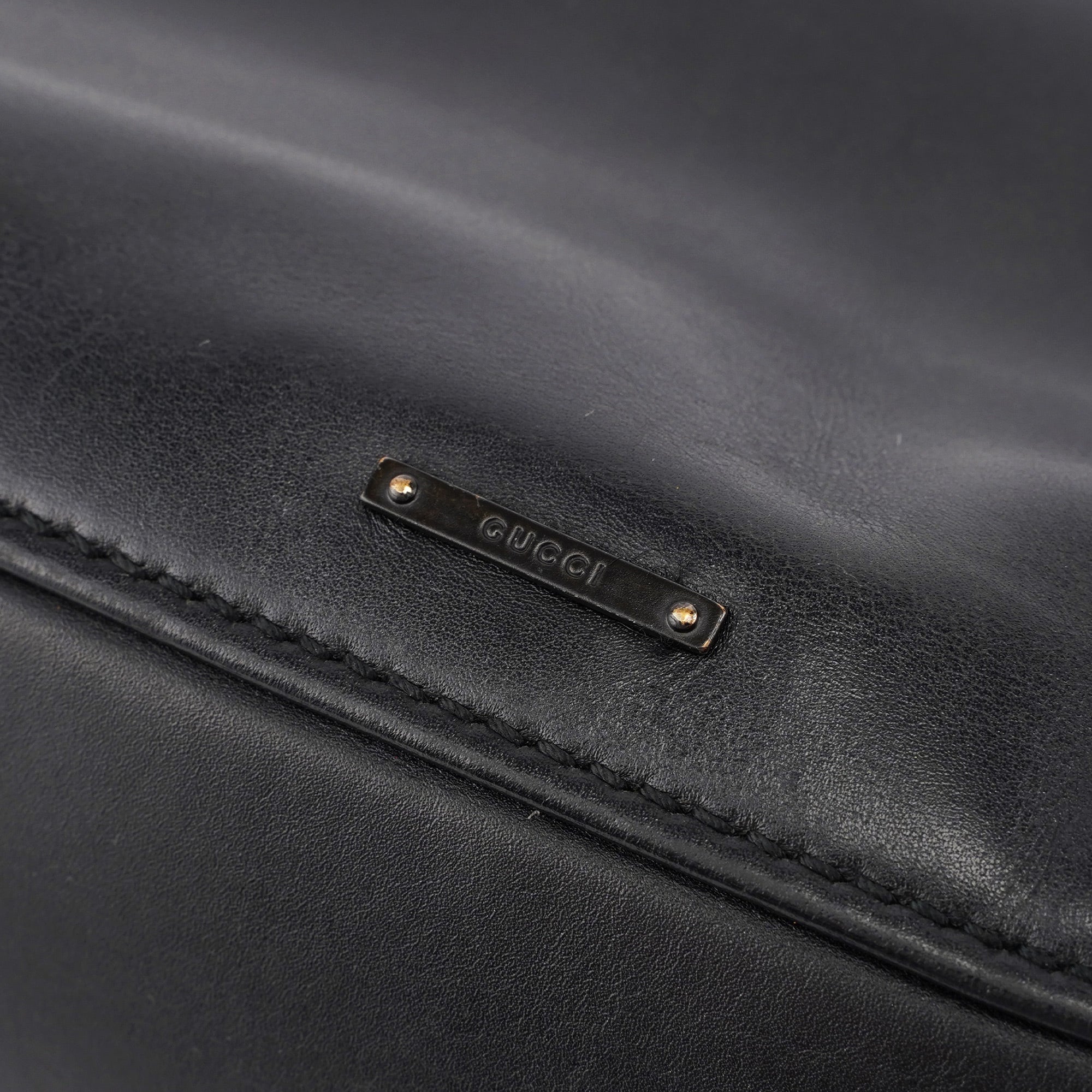 2003 Black Leather Large Shoulder Bag