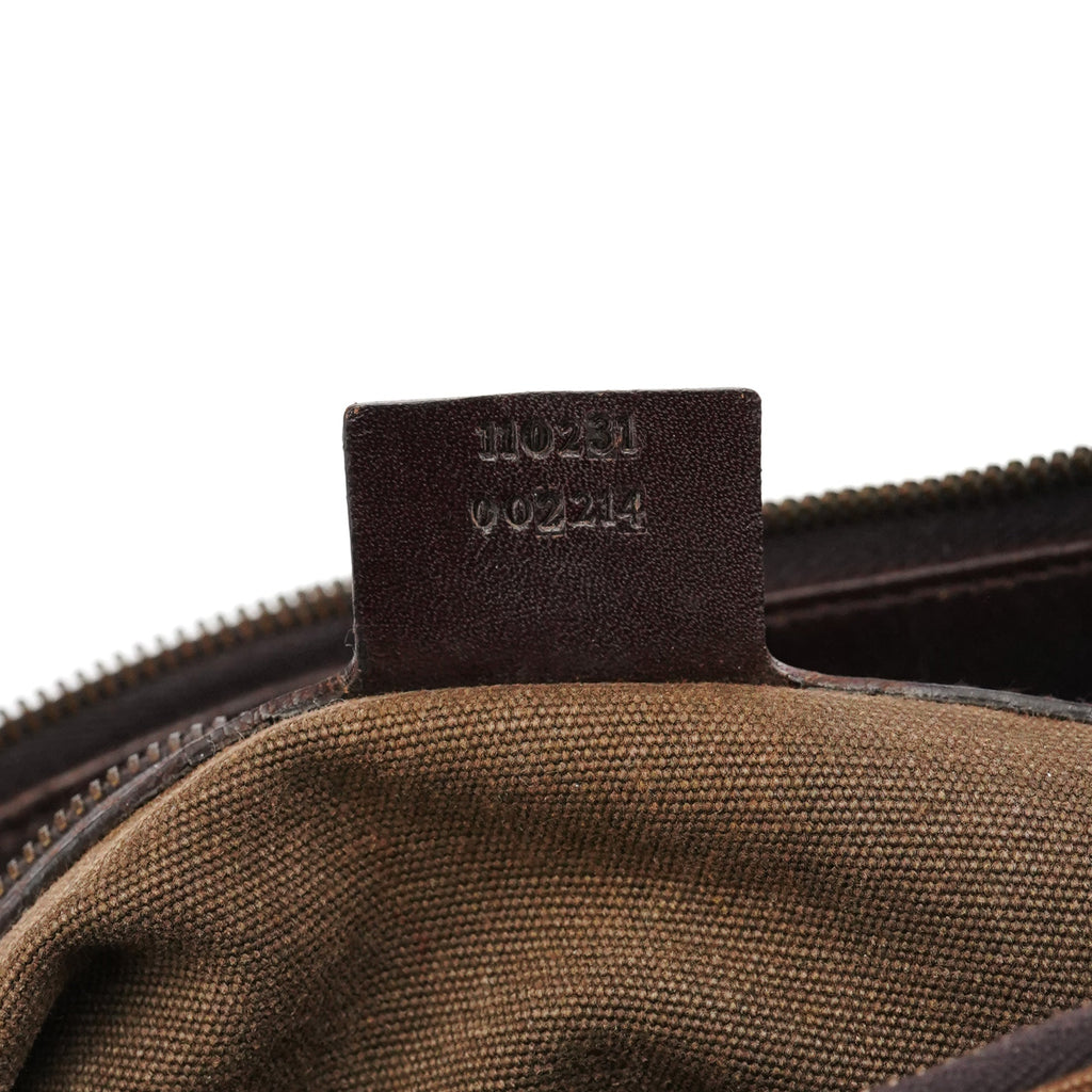 2003 Brown Canvas Leather Shoulder Bag