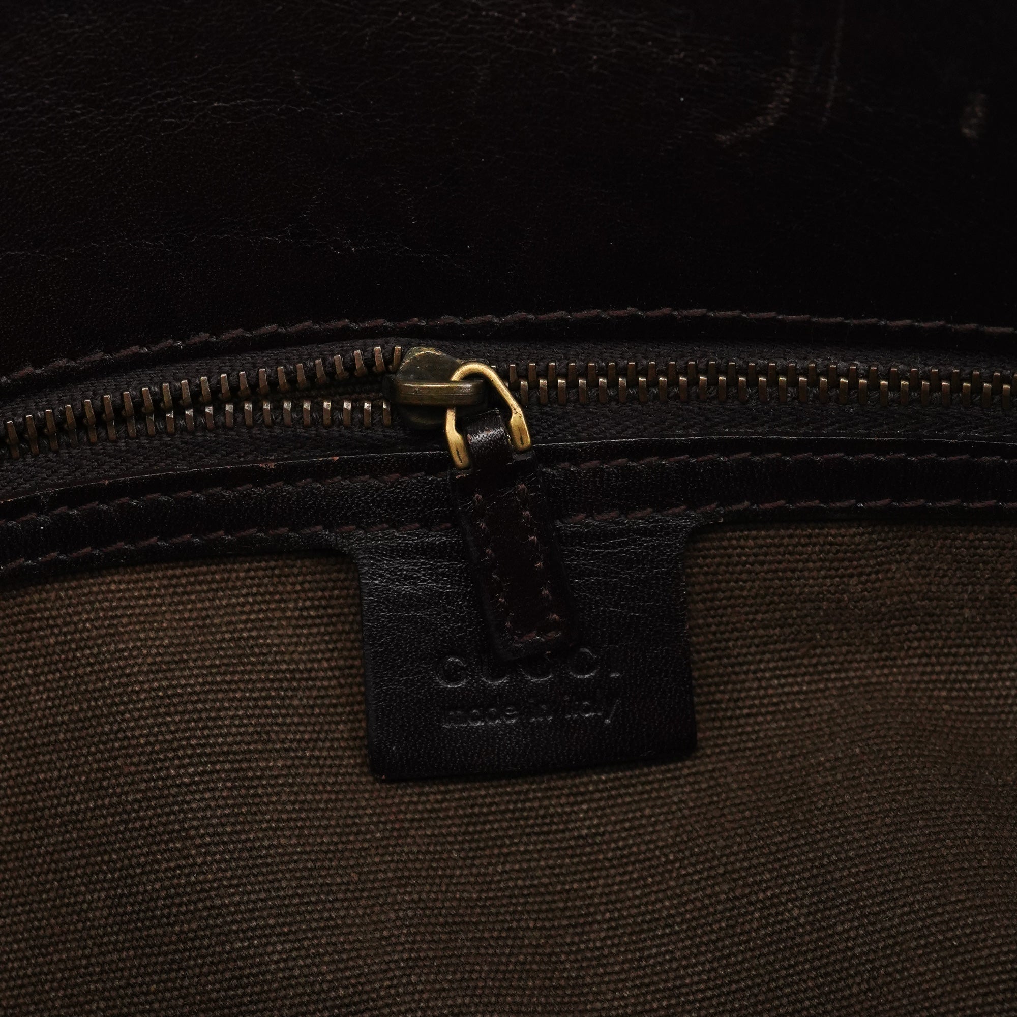 2003 Brown Canvas Leather Shoulder Bag