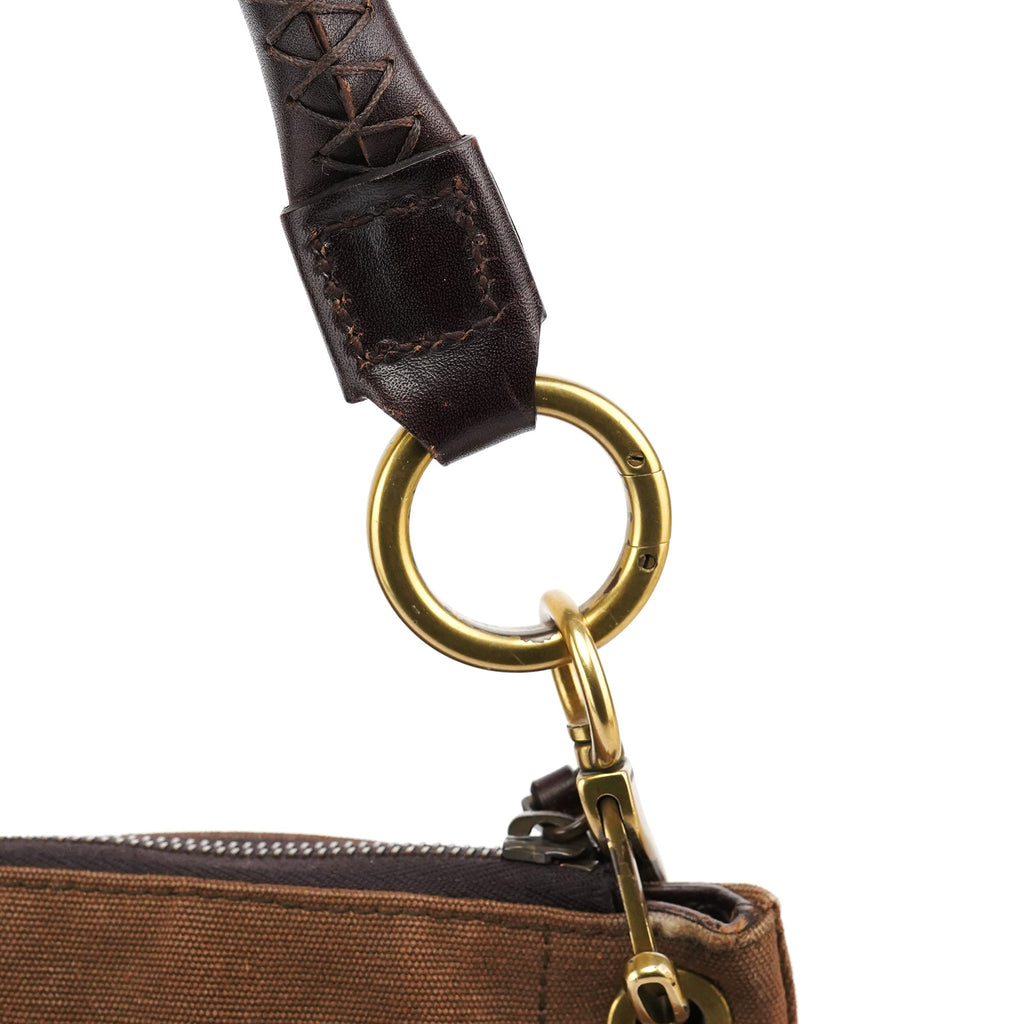 2003 Brown Canvas Leather Shoulder Bag