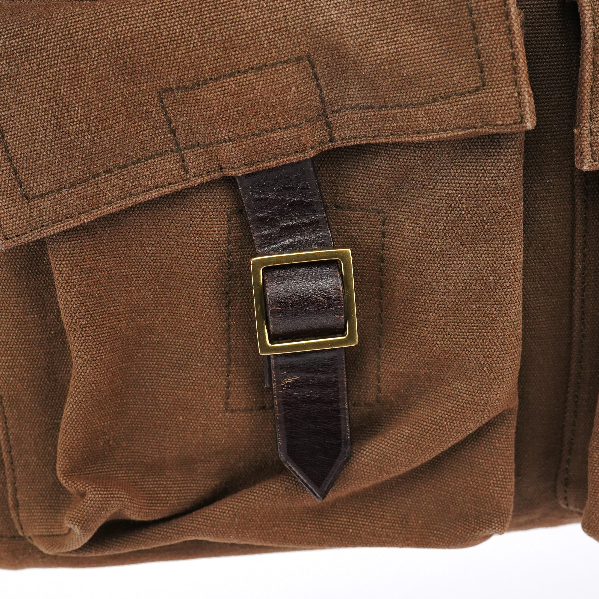 2003 Brown Canvas Leather Shoulder Bag