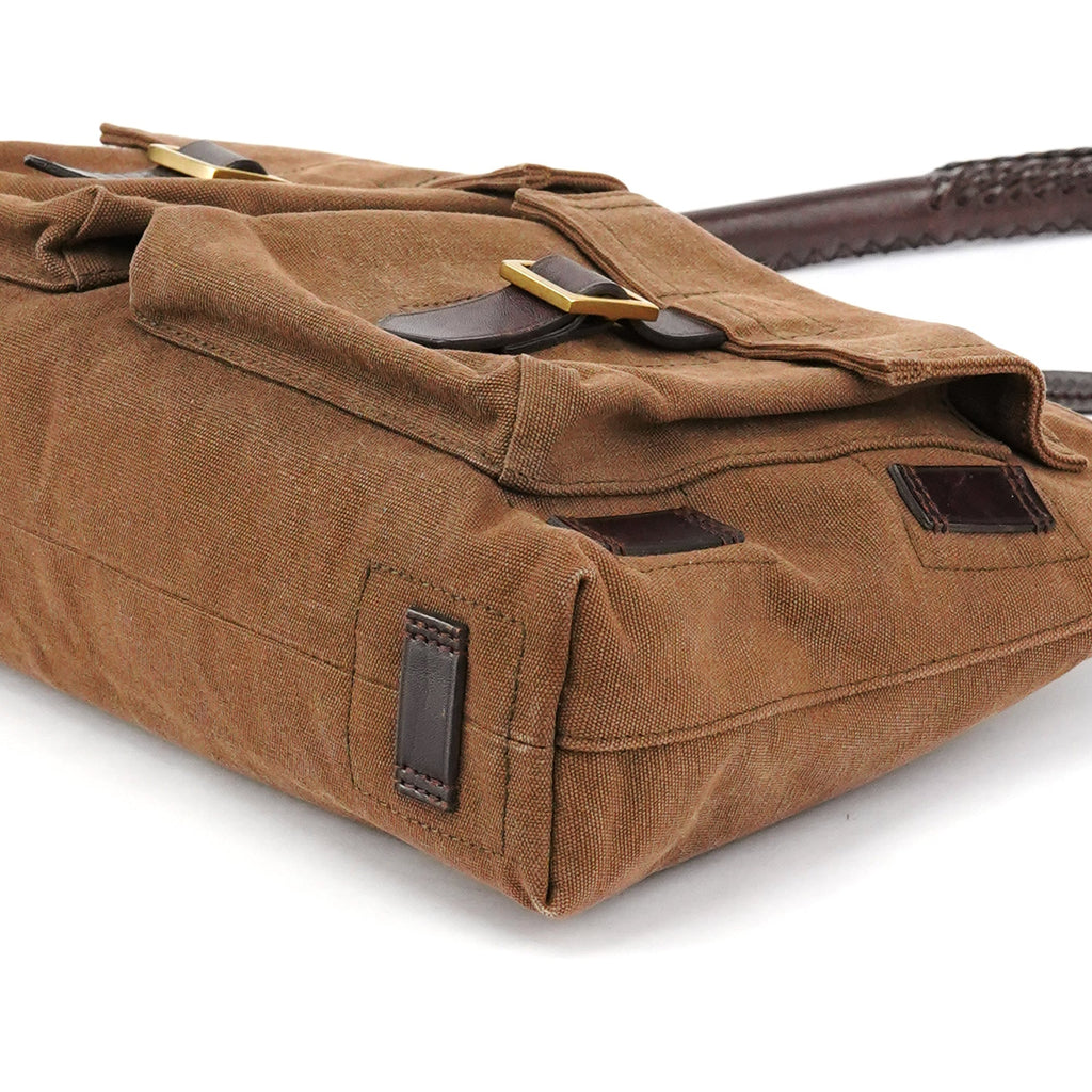 2003 Brown Canvas Leather Shoulder Bag