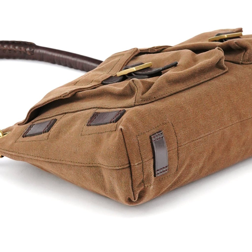 2003 Brown Canvas Leather Shoulder Bag