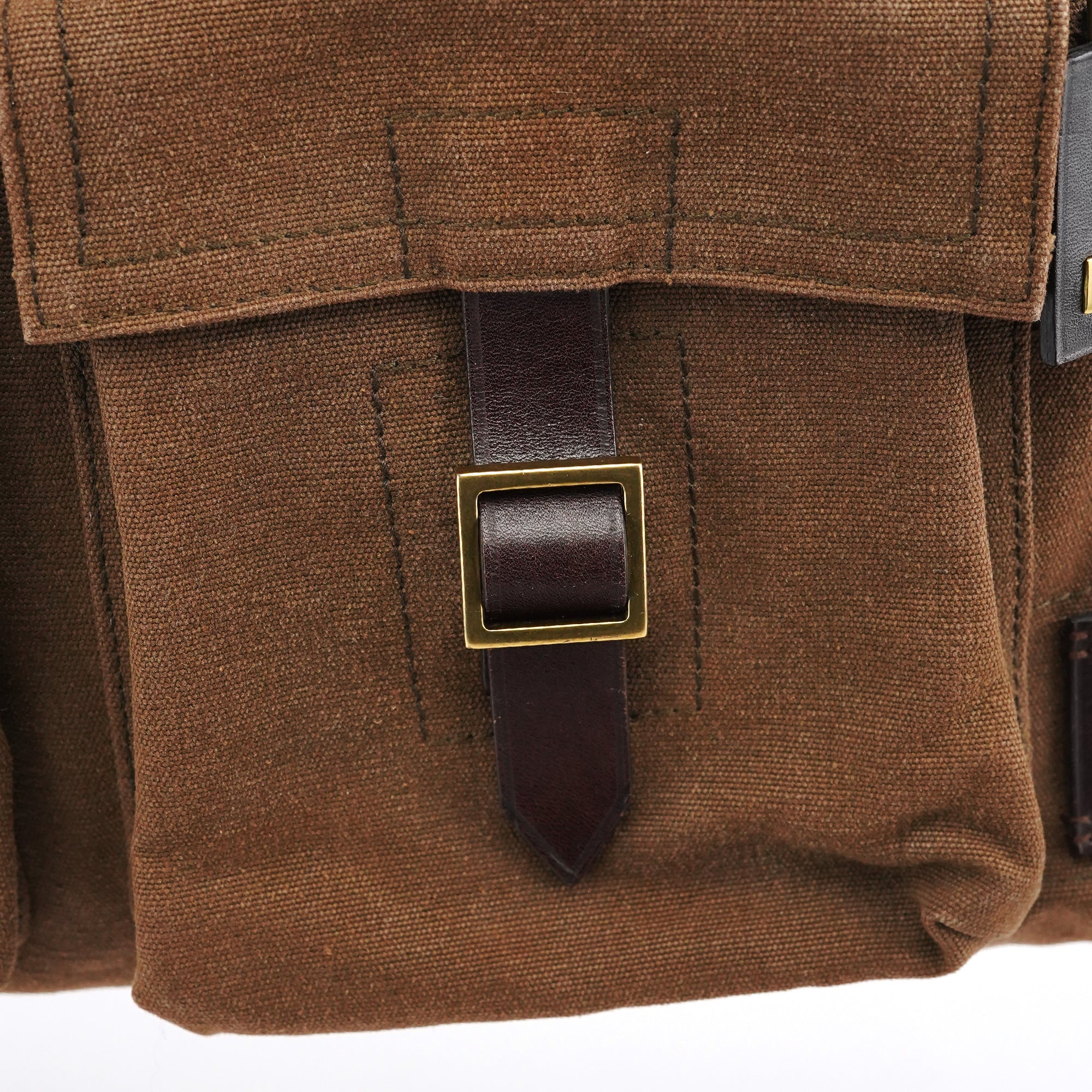 2003 Brown Canvas Leather Shoulder Bag