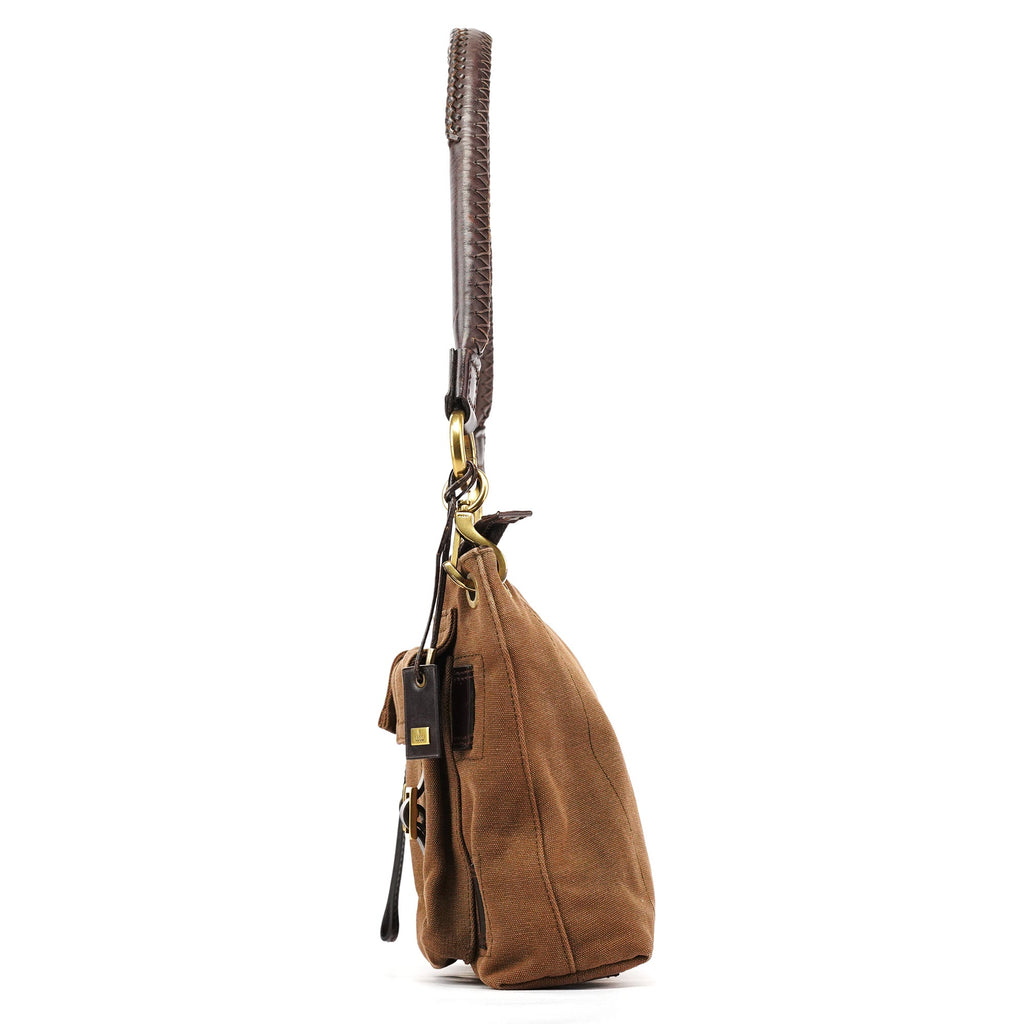 2003 Brown Canvas Leather Shoulder Bag