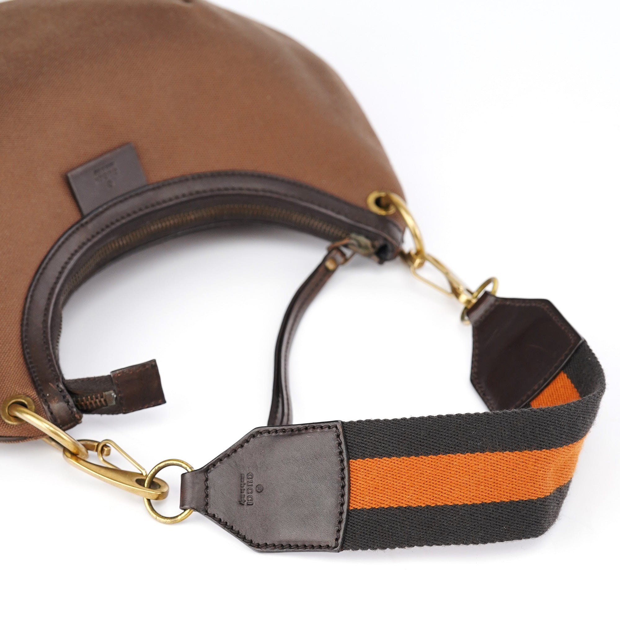 2003 Brown Canvas Round Shoulder Bag
