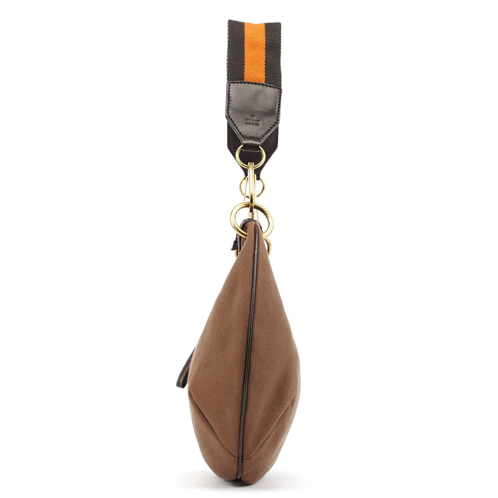 2003 Brown Canvas Round Shoulder Bag