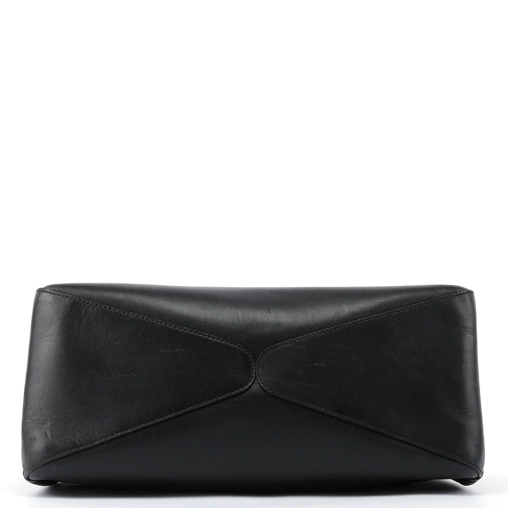 2003 brown Leather Wood Handle Bag