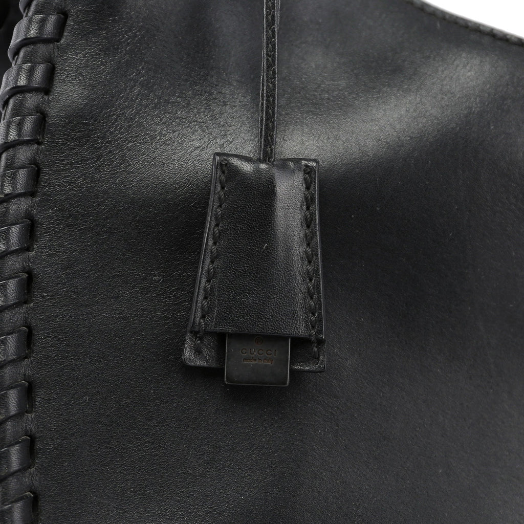 2003 brown Leather Wood Handle Bag