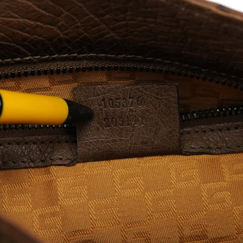 2003 Brown Ostrich Leather Shoulder Bag