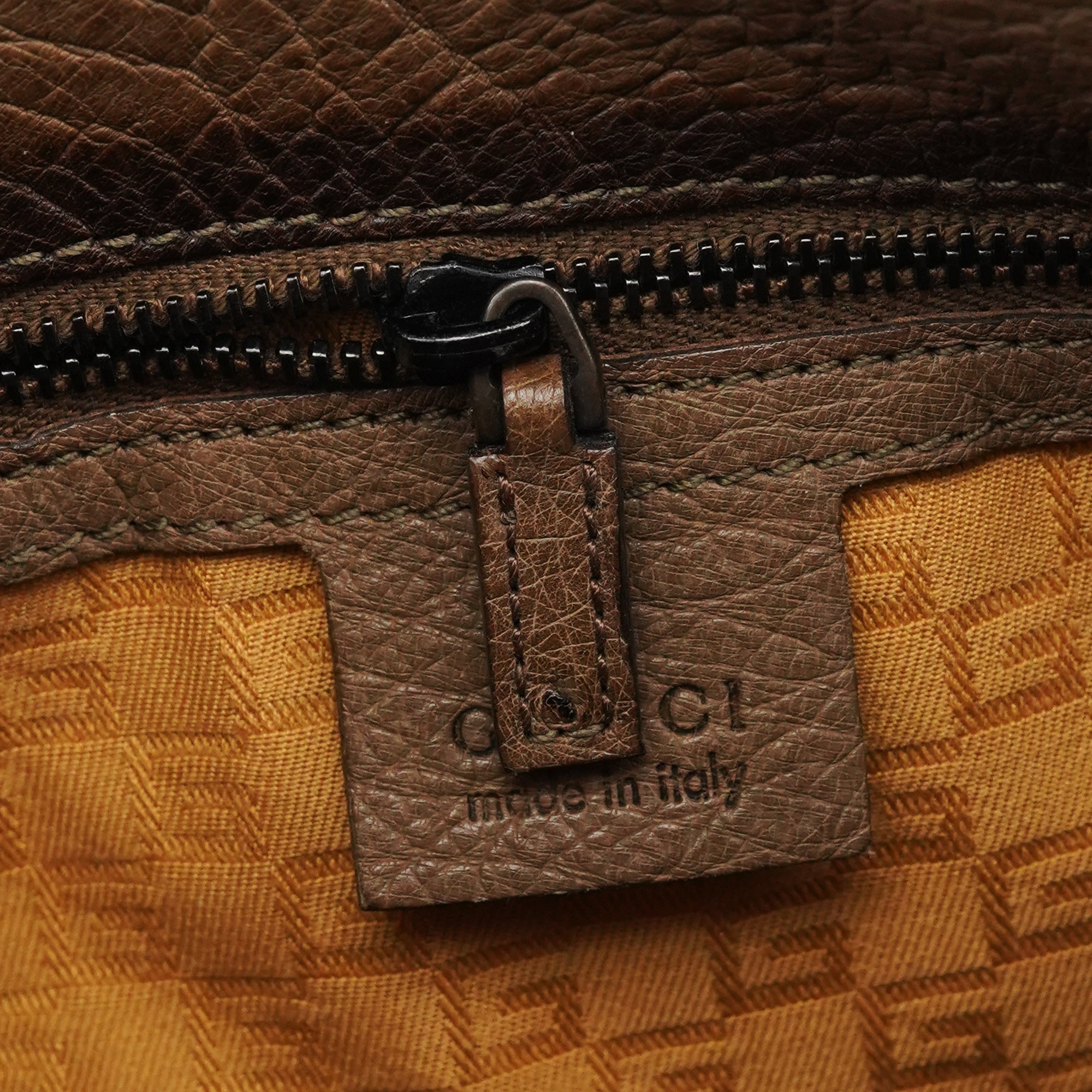 2003 Brown Ostrich Leather Shoulder Bag